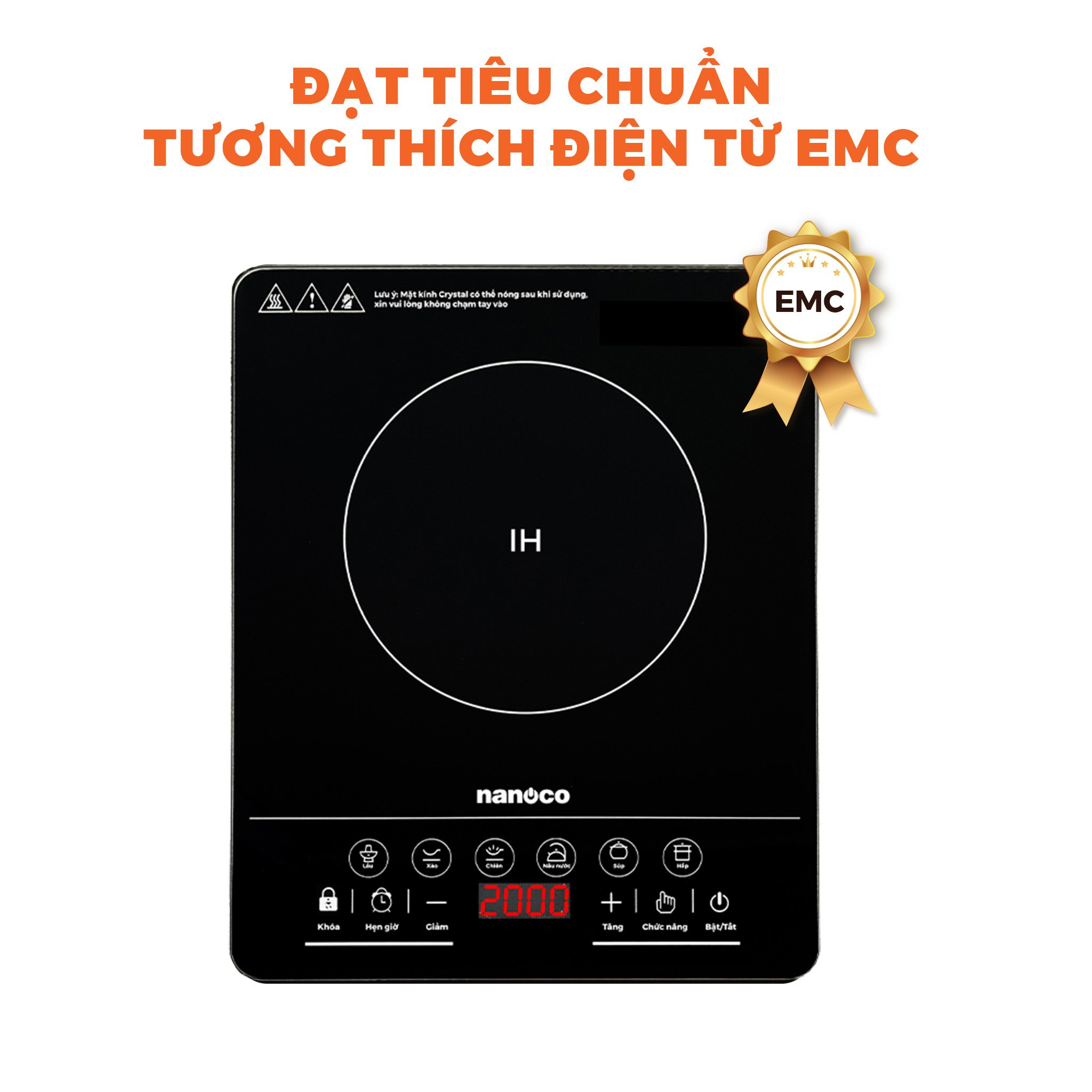 Bếp từ đơn chính hãng Nanoco NICY660 - Mặt kính crystal