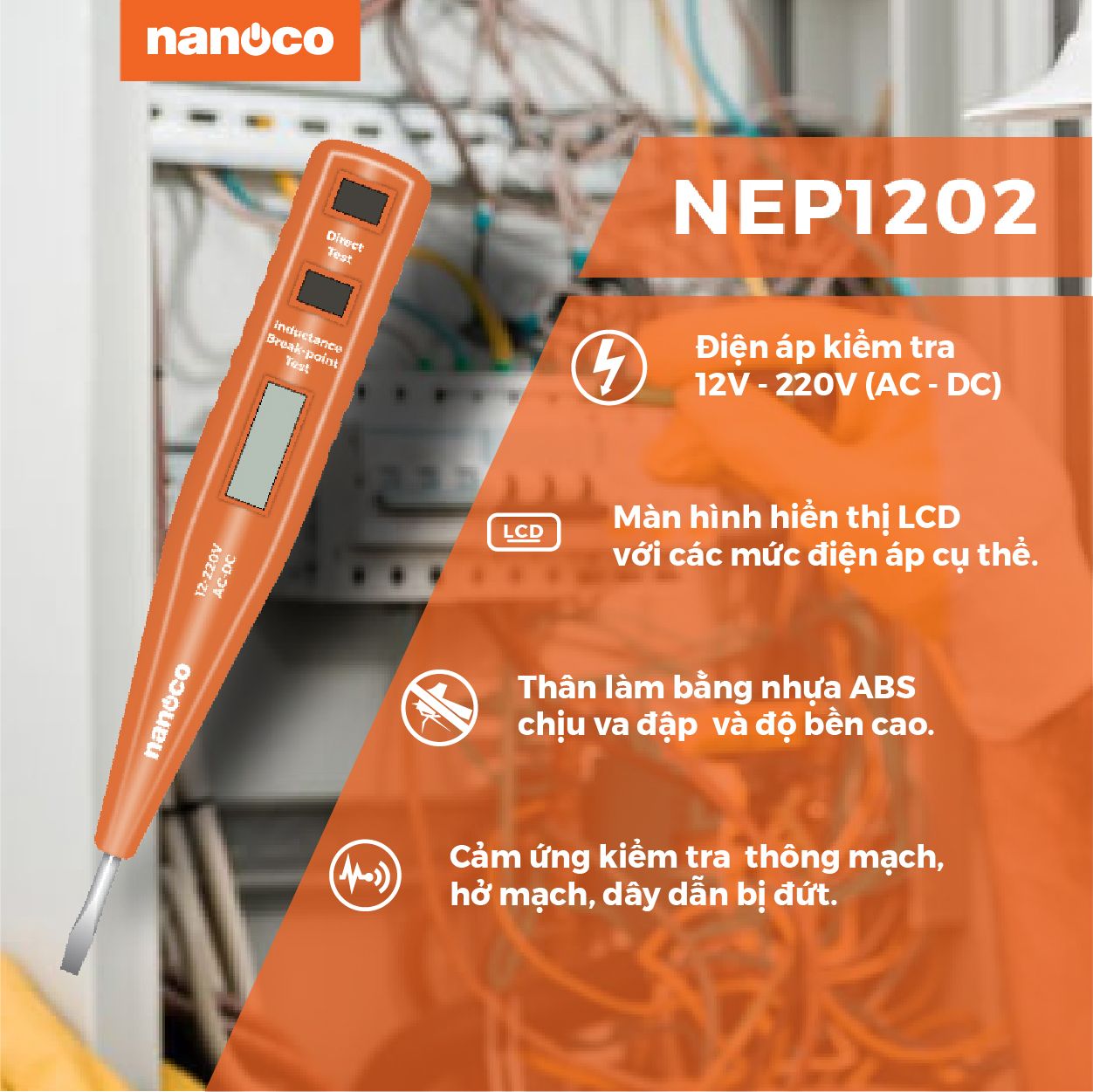  Bút thử điện đa năng Nanoco NEP1202 