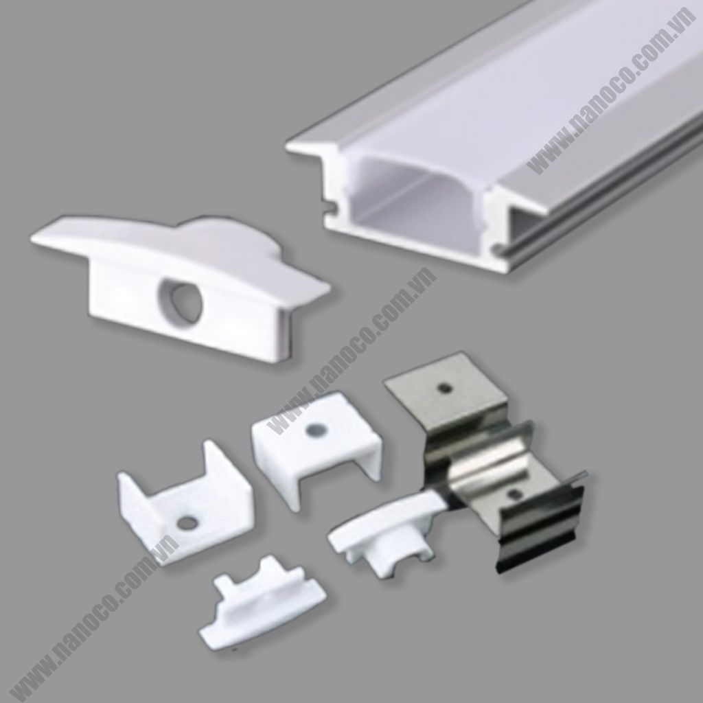 Nẹp nhôm dùng cho LED dây trong nhà Nanoco