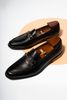 Giày lười Adam Loafer đen tag vàng - GAD006D