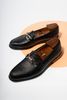 GIÀY LƯỜI ADAM LOAFER DA VÂN ĐEN TAG VÀNG - GTX005D