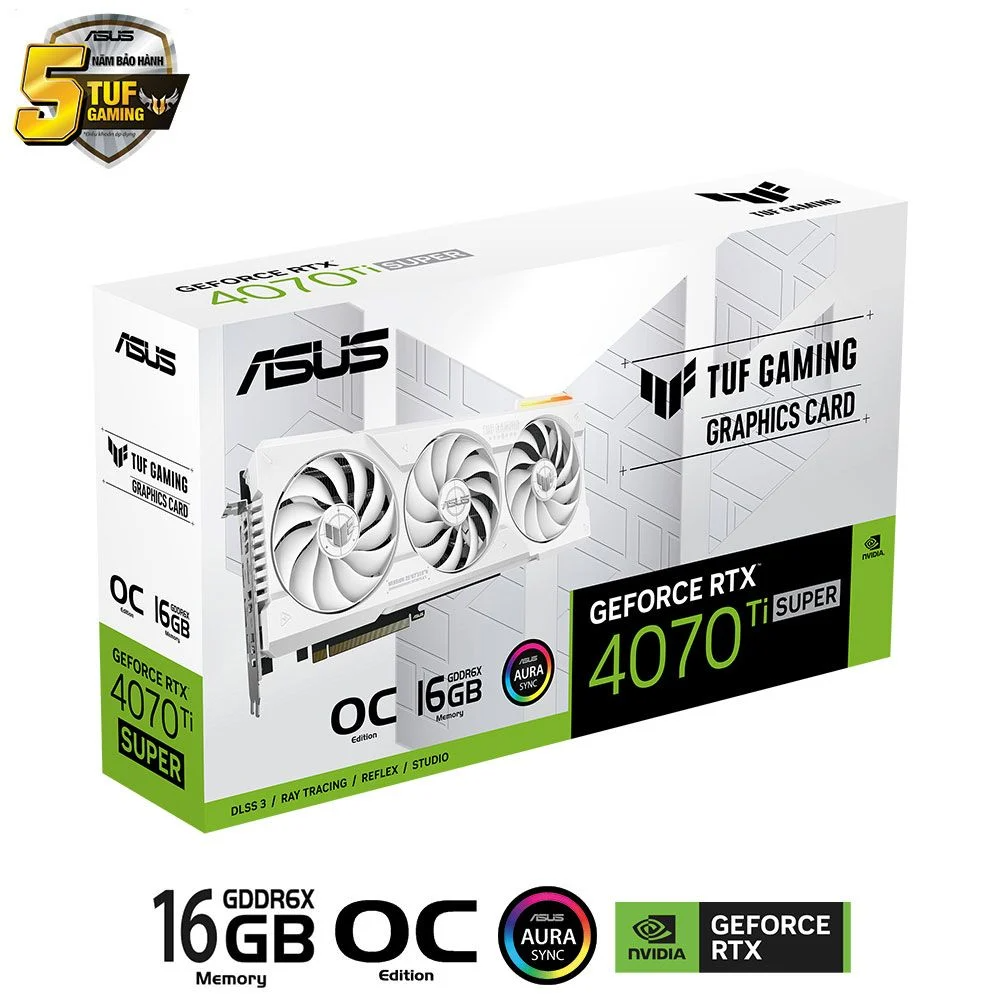 VGA ASUS TUF Gaming GeForce RTX™ 4070 Ti SUPER White OC Edition 16GB GDDR6X