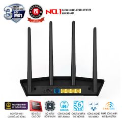 Bộ phát wifi 6 Asus RT AX57 (Chuẩn AX/ AX3000Mbps/ 4 Ăng-ten ngoài/ Wifi Mesh/ 45User)