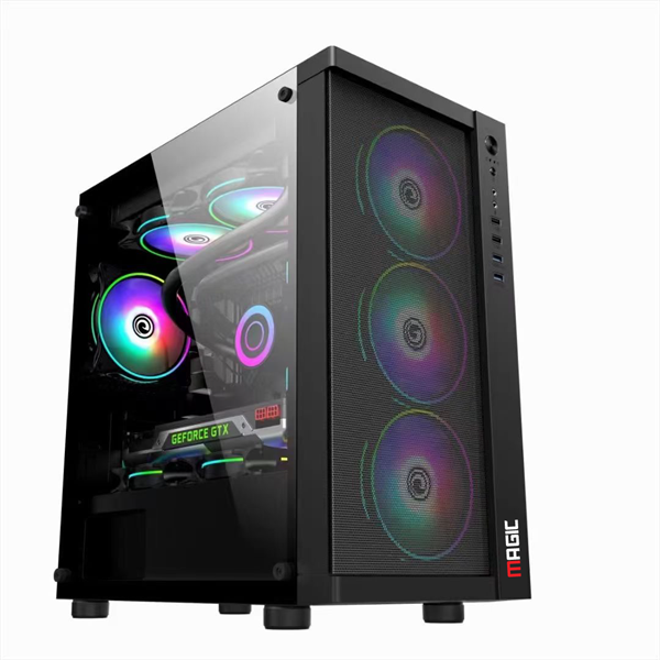 CASE MAGIC GM-01 BLACK MESH CÓ SẮN 4 FAN (MATX)