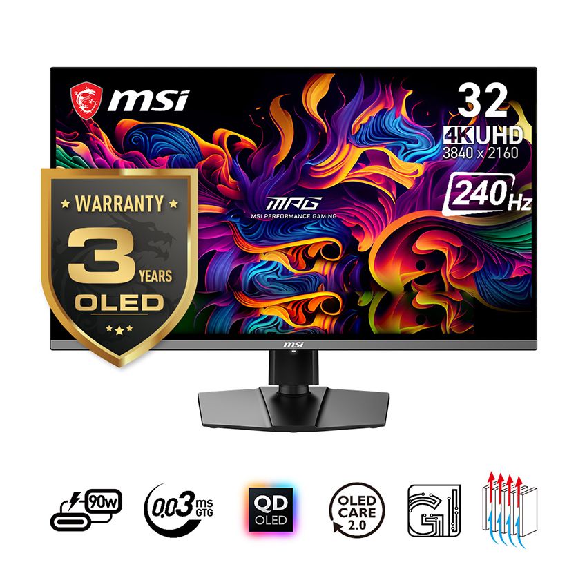 Màn Hình MSI MPG 321URX QD OLED 31.5 Inch/ UHD/ QD-OLED/ 240Hz/ 0.03 Ms