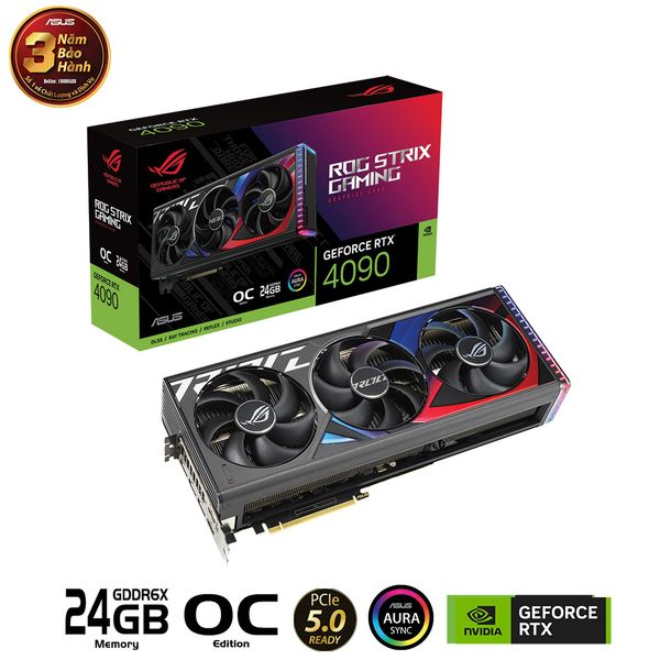 Card màn hình ASUS ROG STRIX RTX 4090 O24G GAMING PCIe 5.0 24GB GDDR6X Aura Sync