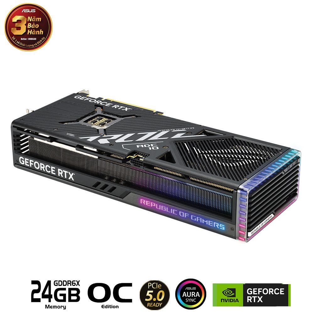 Card màn hình ASUS ROG STRIX RTX 4090 O24G GAMING PCIe 5.0 24GB GDDR6X Aura Sync