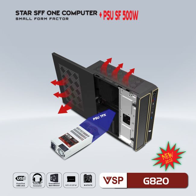 Combo case VSP SFF + PSU-550W -  G820