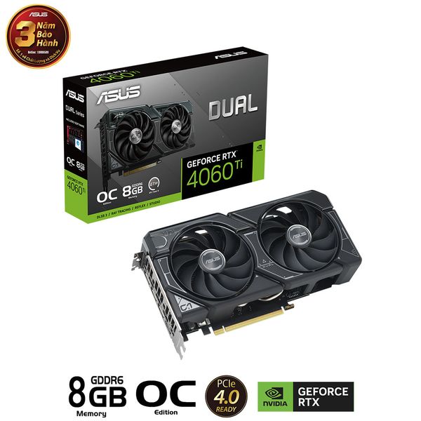 ASUS Dual GeForce RTX 4060 Ti OC Edition 08GB GDDR6X