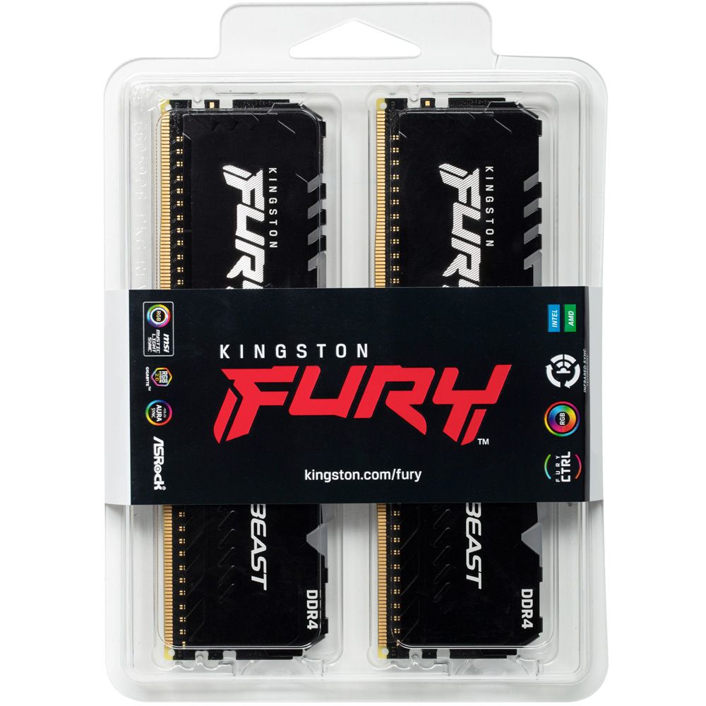 Ram PC Kingston Fury Beast RGB 32GB 3200MHz DDR4 (2x16GB)