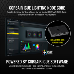 Fan Corsair iCUE SP120 RGB ELITE 120mm — Triple Pack with Lighting Node CORE