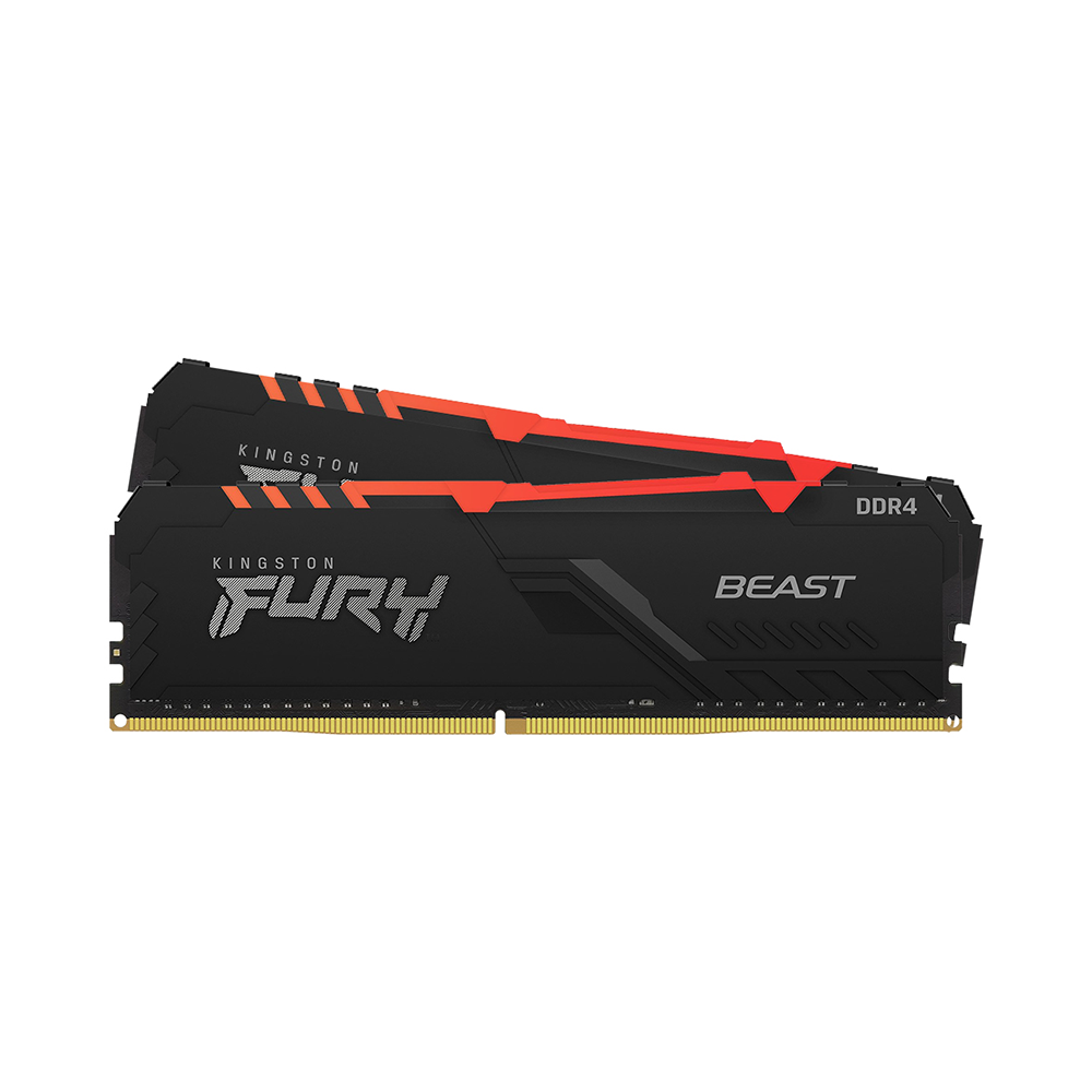 Ram PC Kingston Fury Beast RGB 32GB 3200MHz DDR4 (2x16GB)