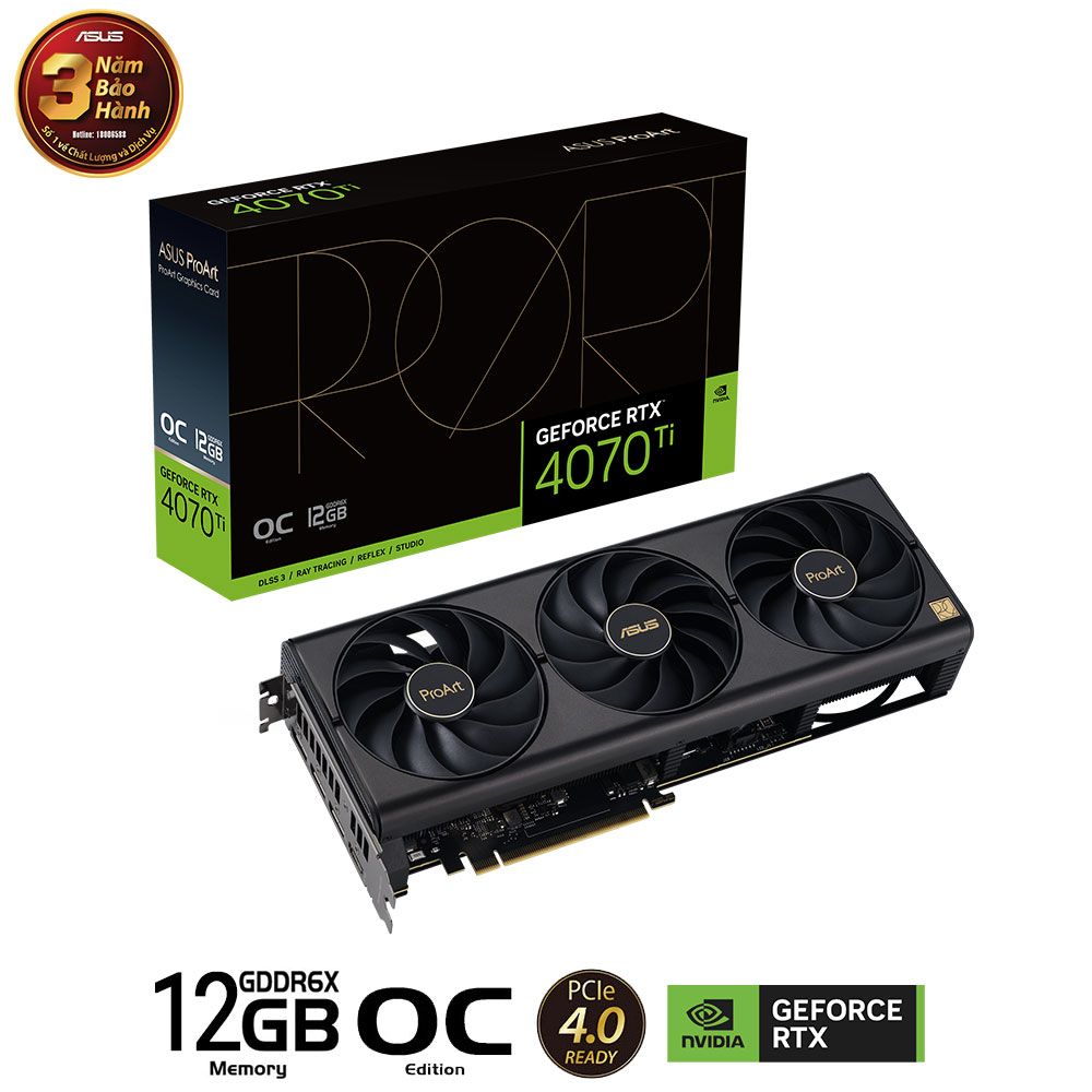 VGA ASUS ProArt GeForce RTX 4070 Ti OC 12GB GDDR6X