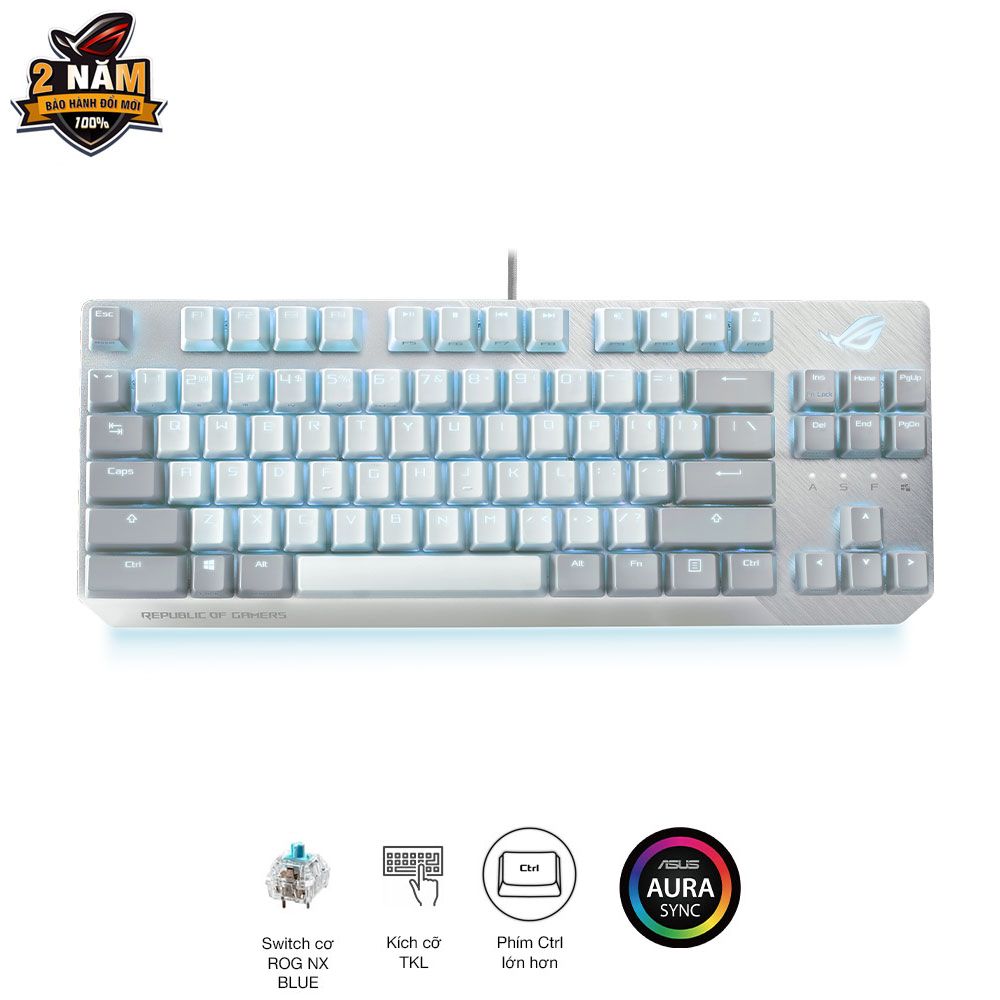 Bàn phím Asus ROG Strix Scope NX TKL Moonlight White