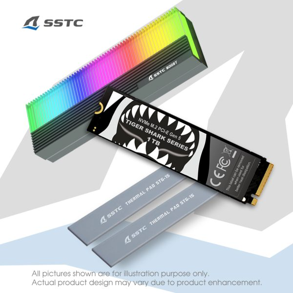 SSD TIGER SHARK NVMe M.2 PCIe 5.0 x4 – 1TB (v1) bundle w/ SSTC BOOST Heatsink