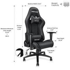 Anda Seat Axe Black – Full Pu Leather 4D Armrest Gaming Chair