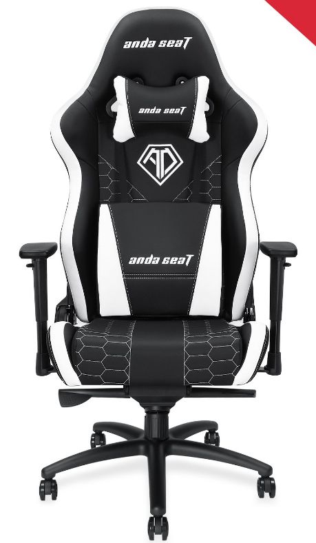 Anda Seat Spirit King Black/White – Full Pvc Leather 4D Armrest Gaming Chair