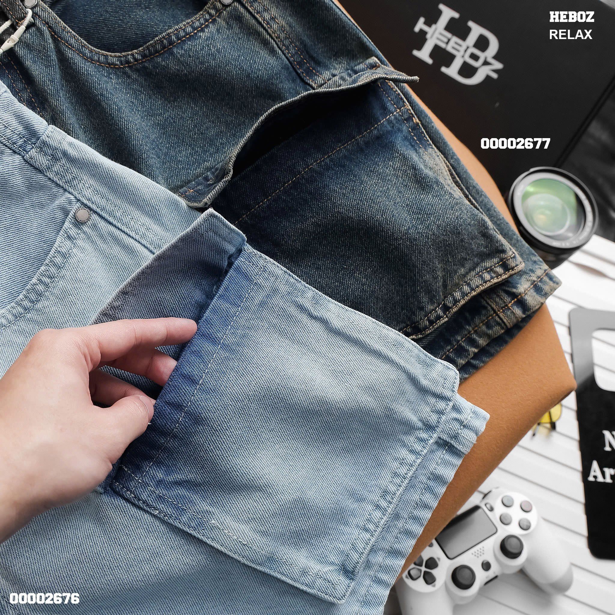 Quần short jean nam Heboz cargo S021 - 00002677