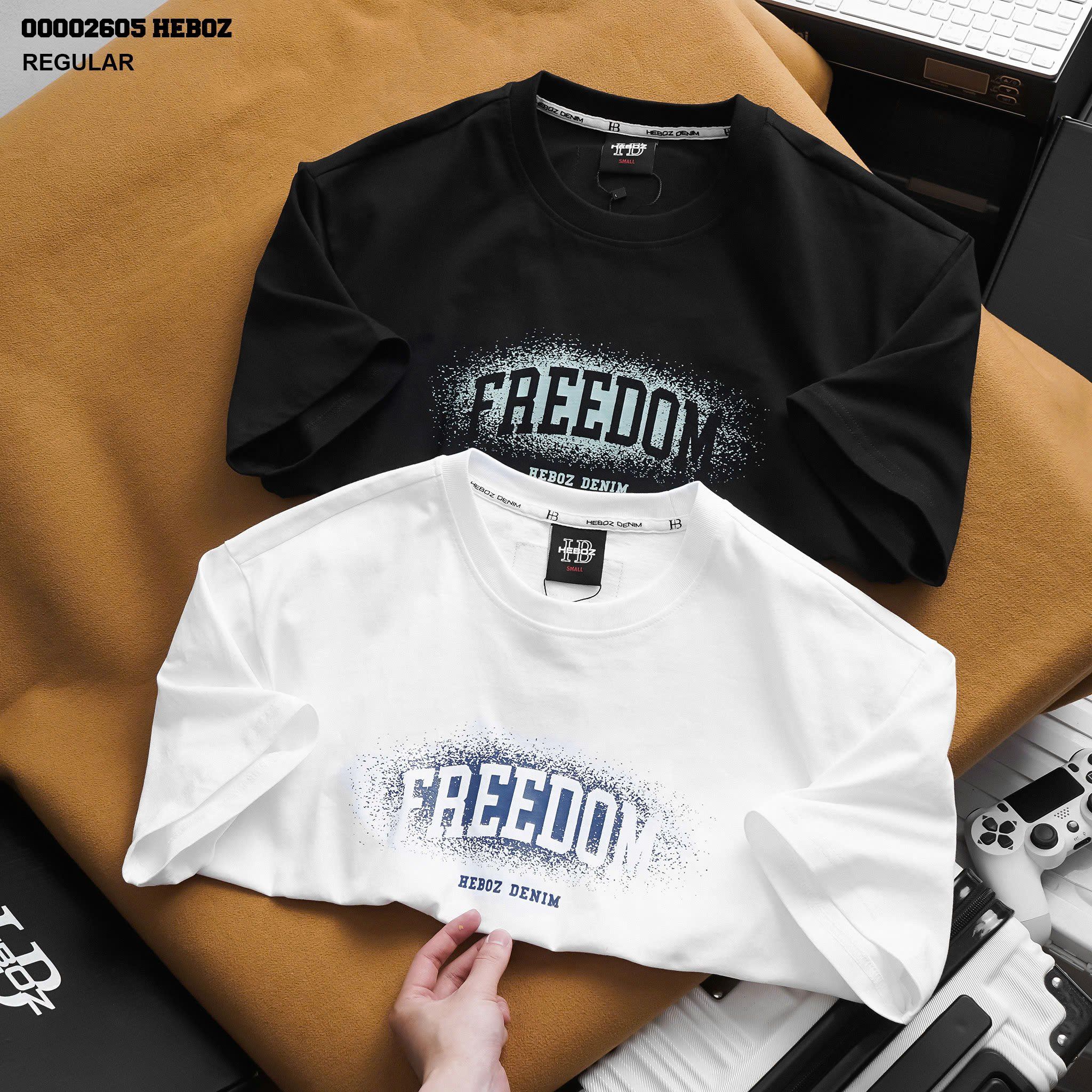 Áo thun nam Heboz print Freedom 2M - 00002605
