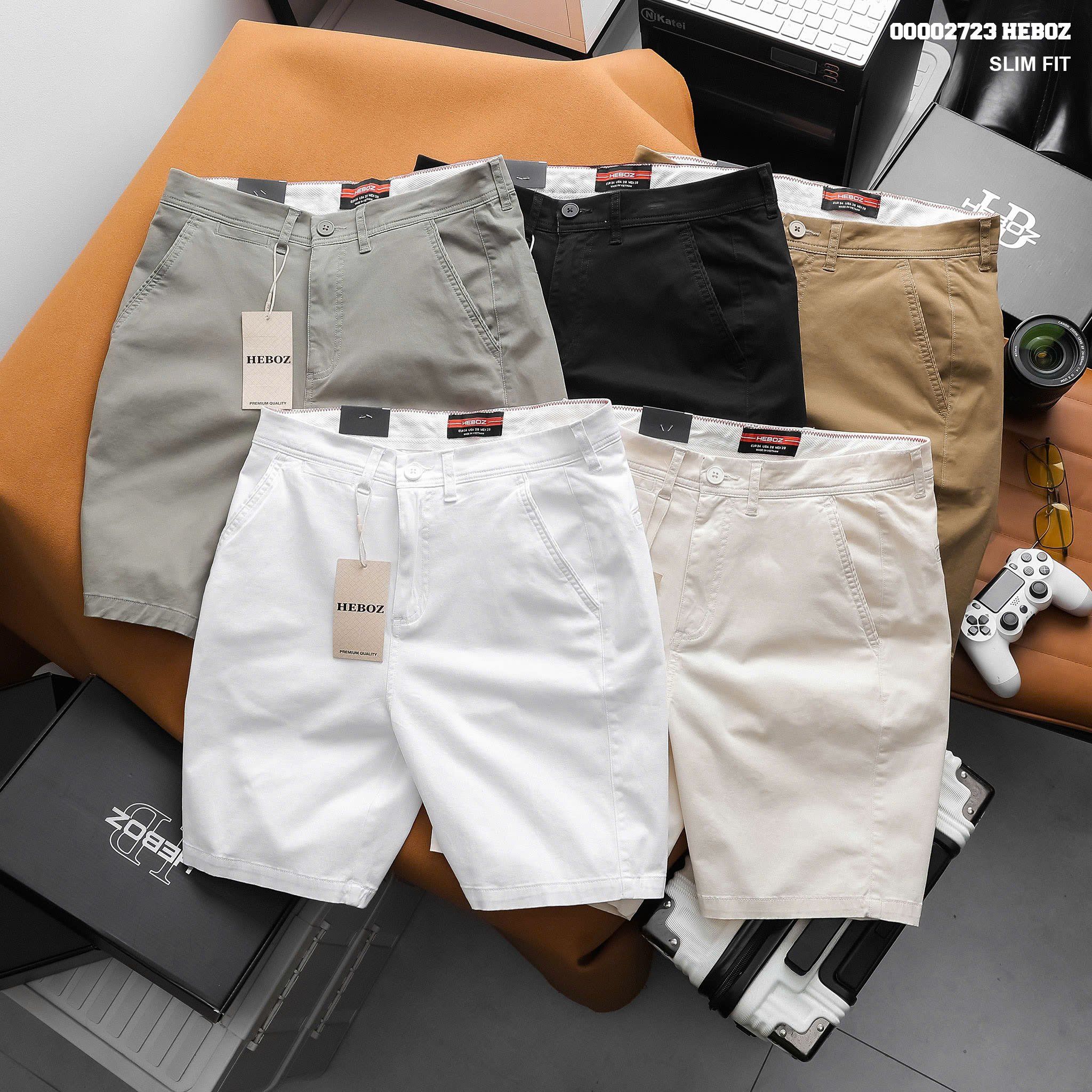 Quần short nam Heboz kaki classic 5M - 00002723