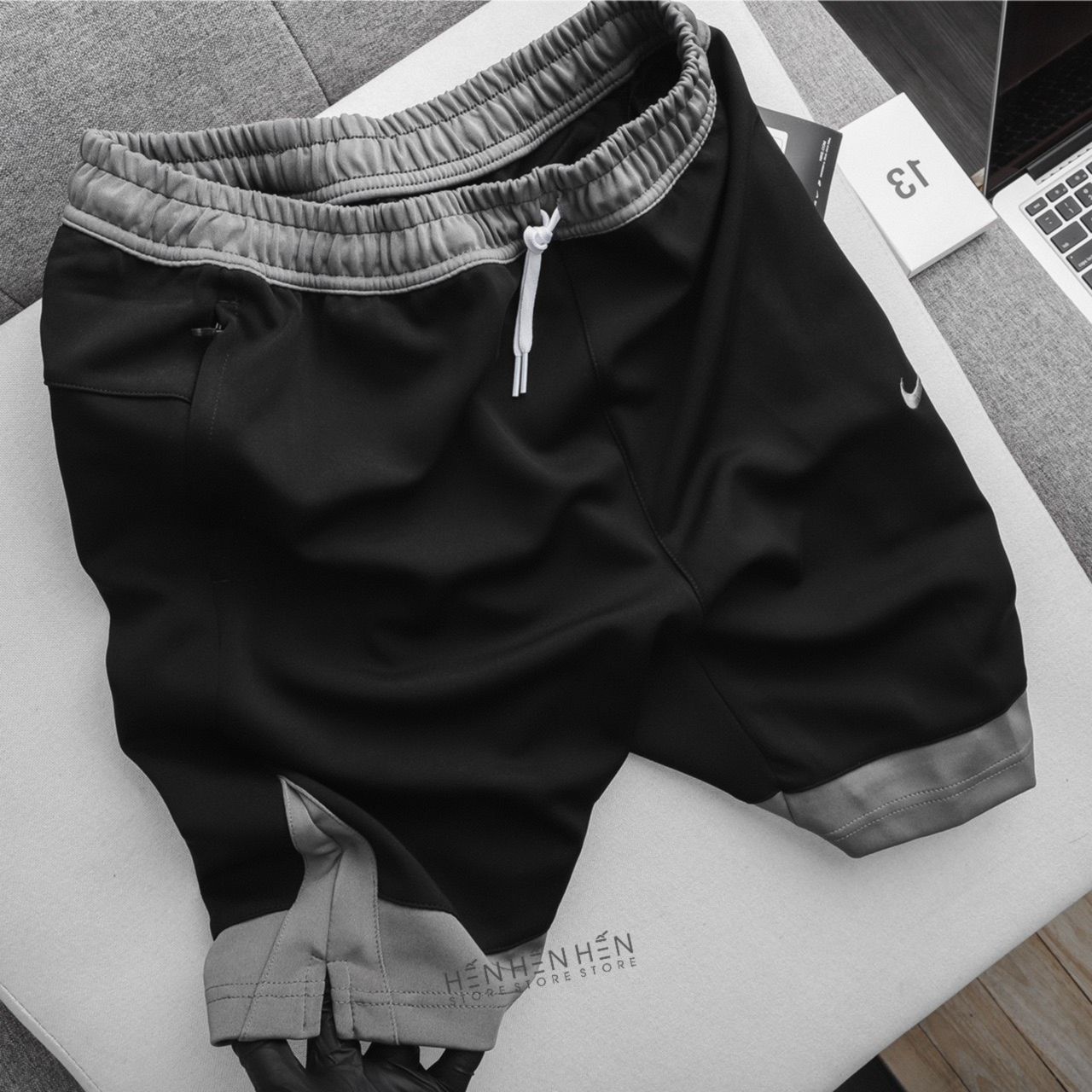 Quần short thun Ni.ke phối 3M