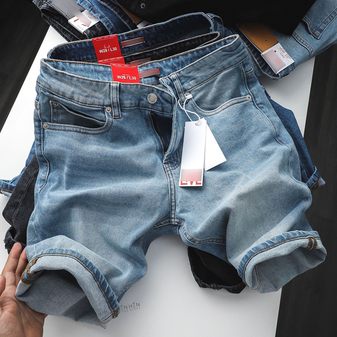 Quần short jean Lacos.te 4M