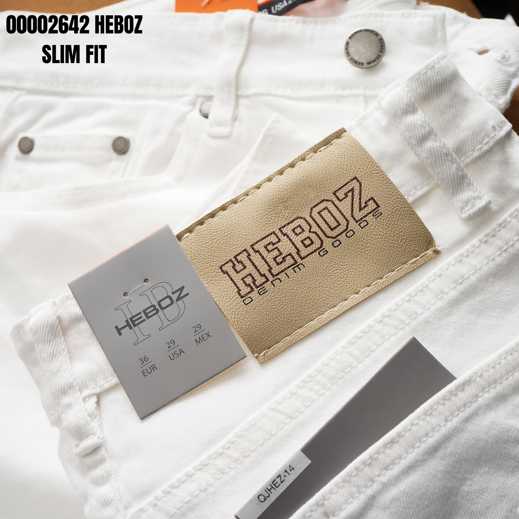 Quần jean nam Heboz dáng slim trắng D014 - 00002642