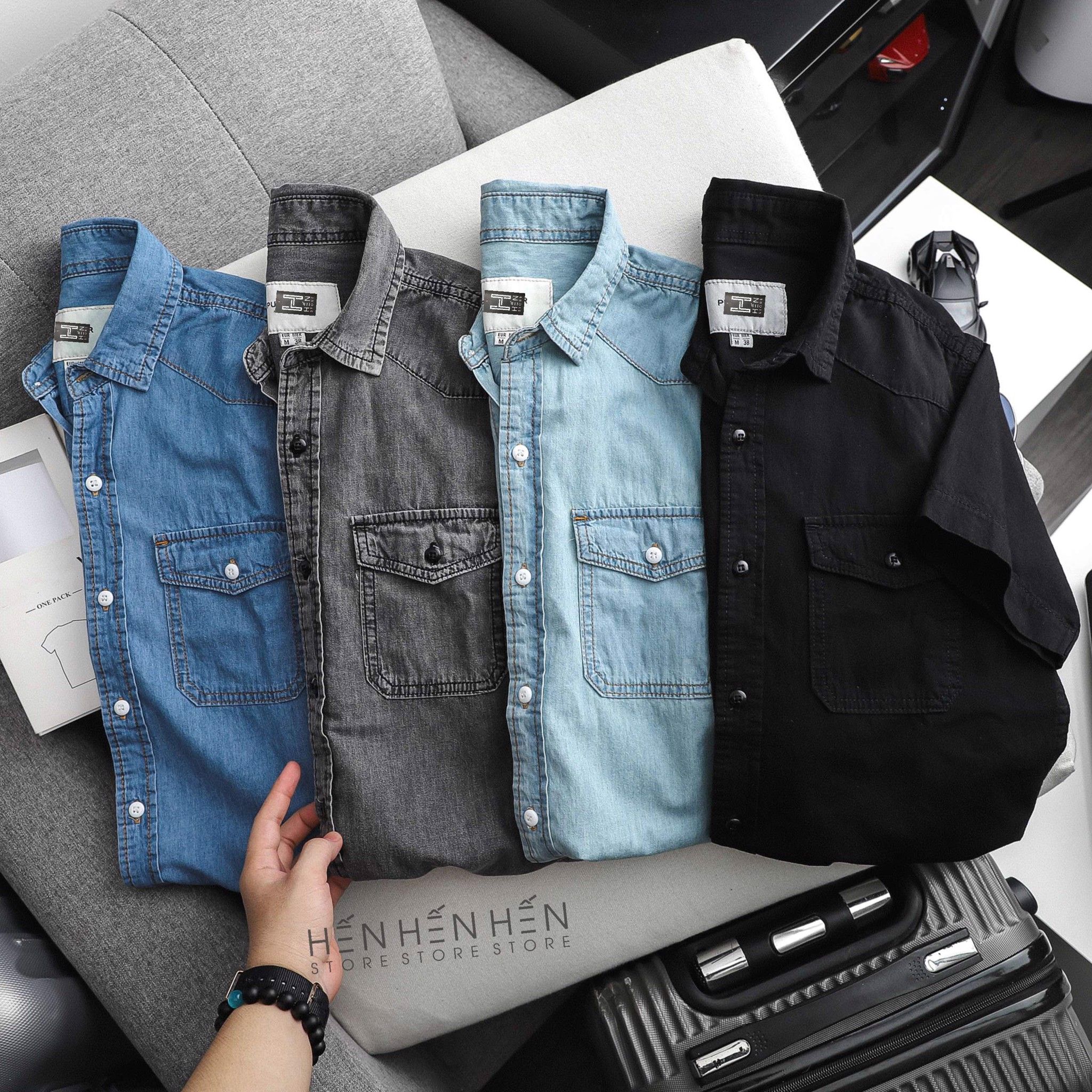 Áo denim ngắn tay PB 4M