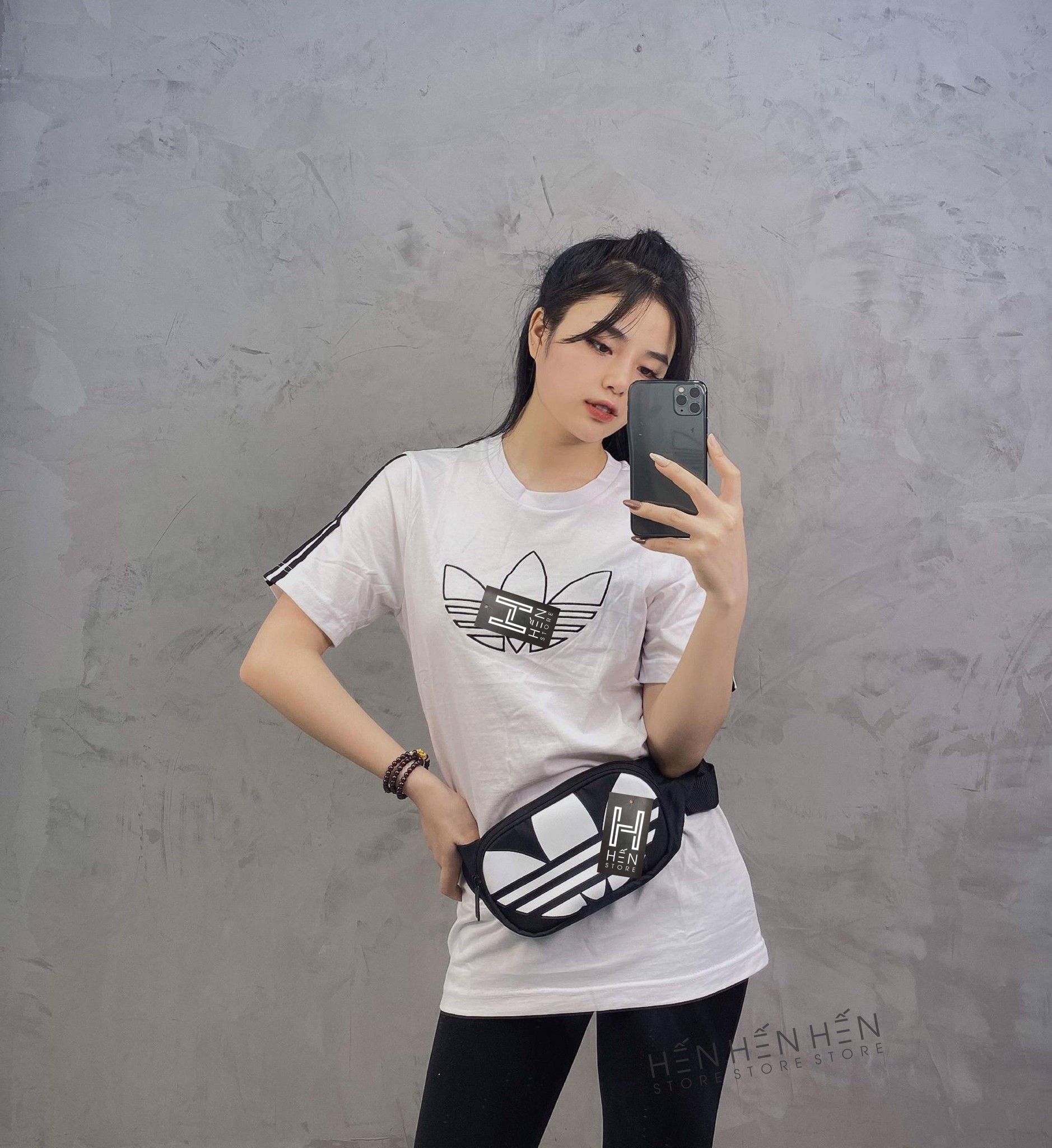 Túi bao tử Adi.das logo trắng