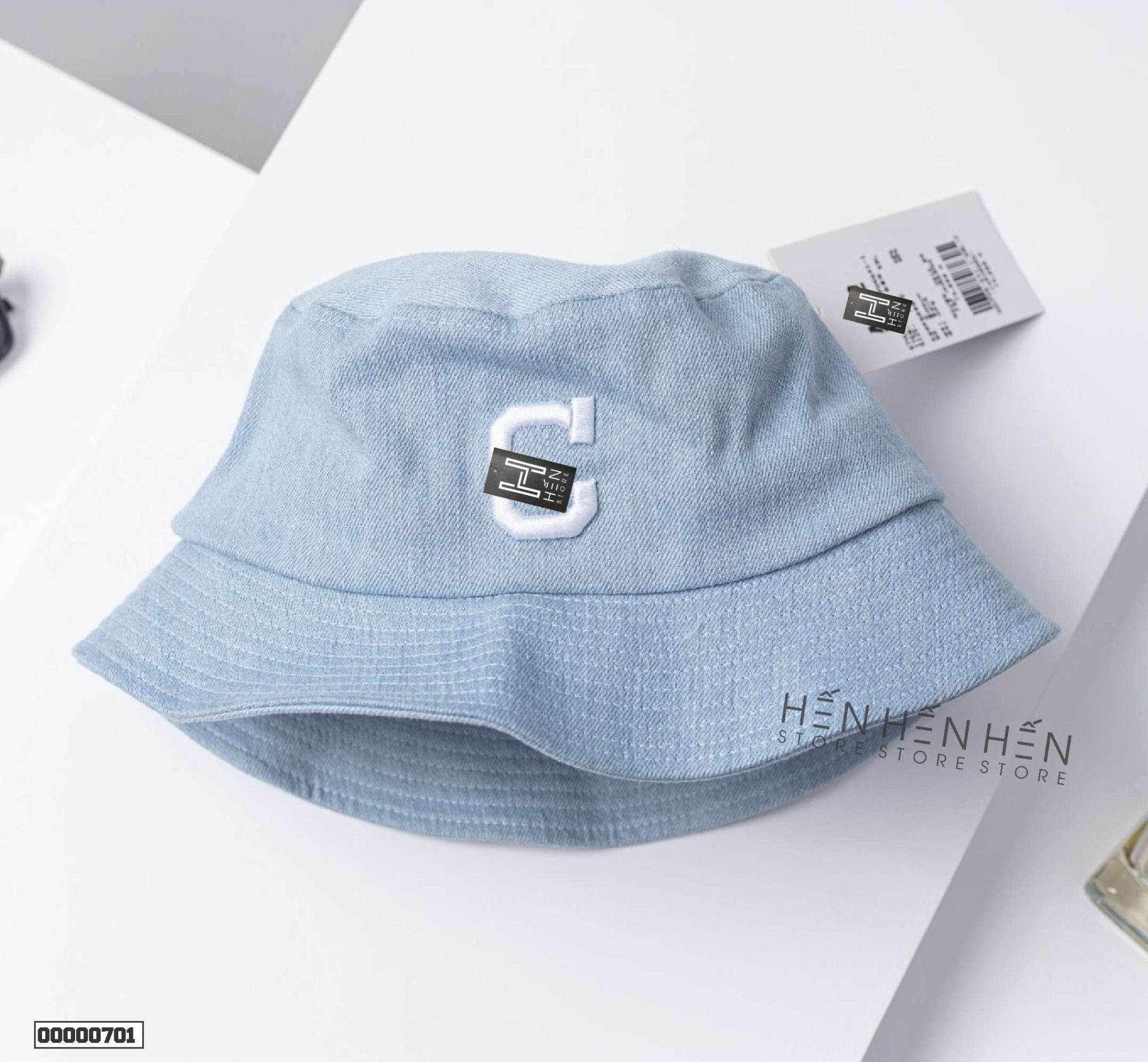 Nón bucket jean MLB xanh -00000701