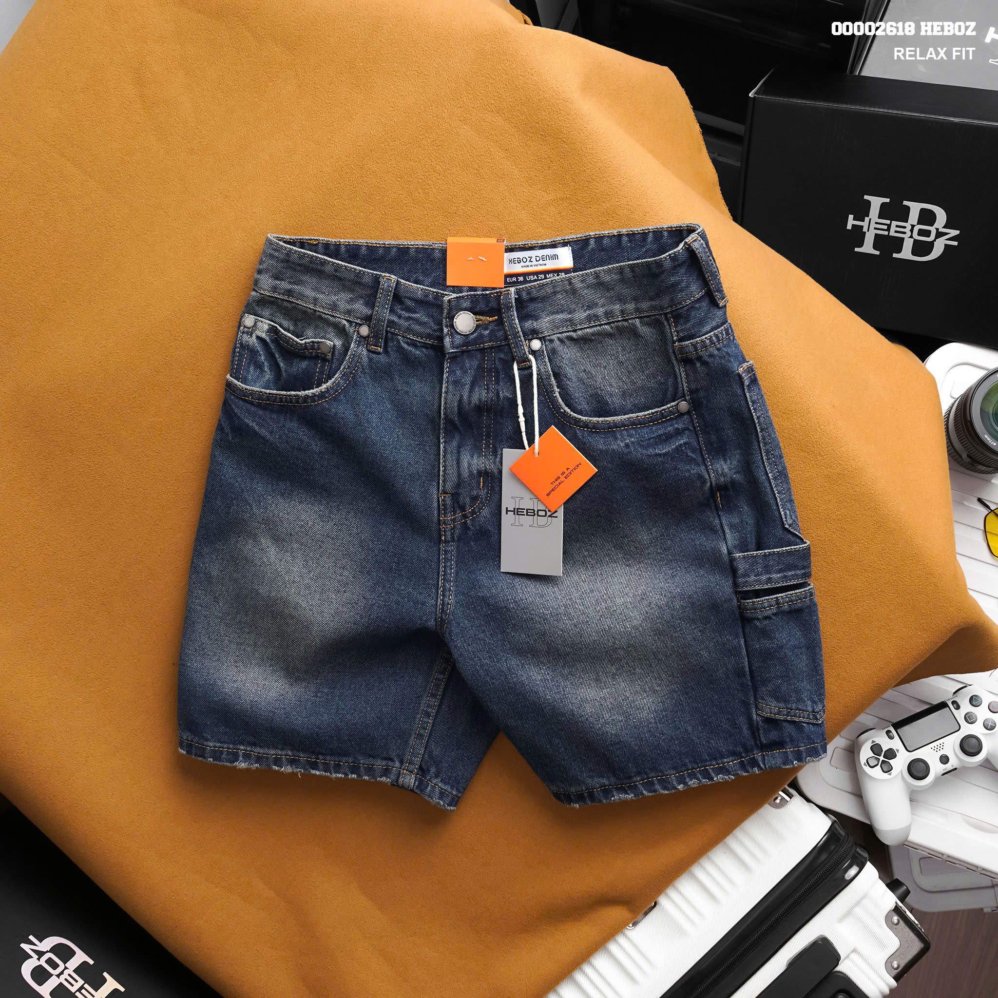 Quần short jean nam Heboz Utility S011 - 00002618
