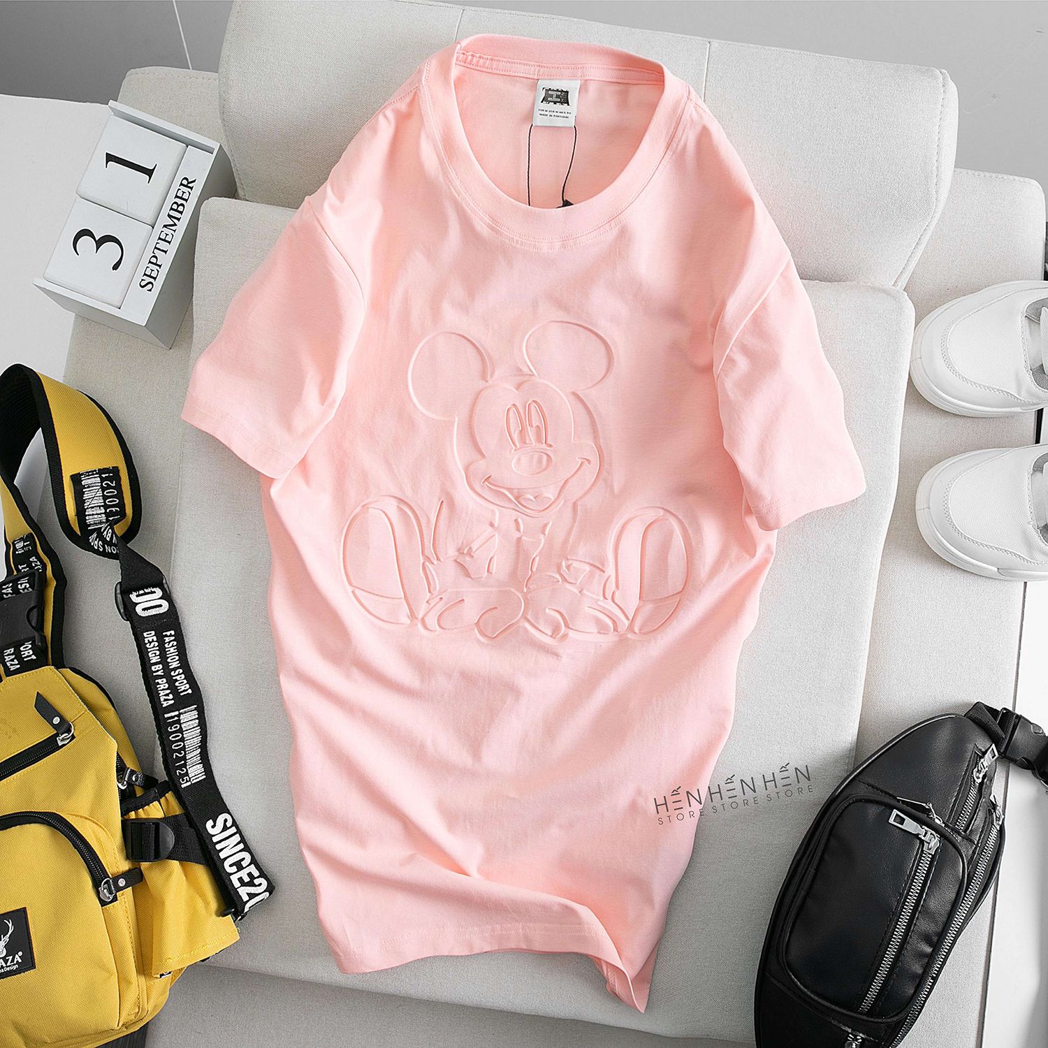 Áo thun Mickey Za.ra logo nổi 4M