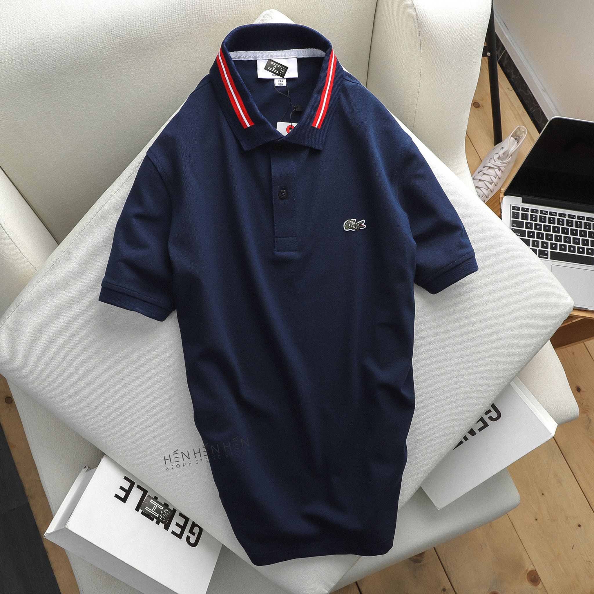 Áo polo Lacos.te viền cổ 4M new
