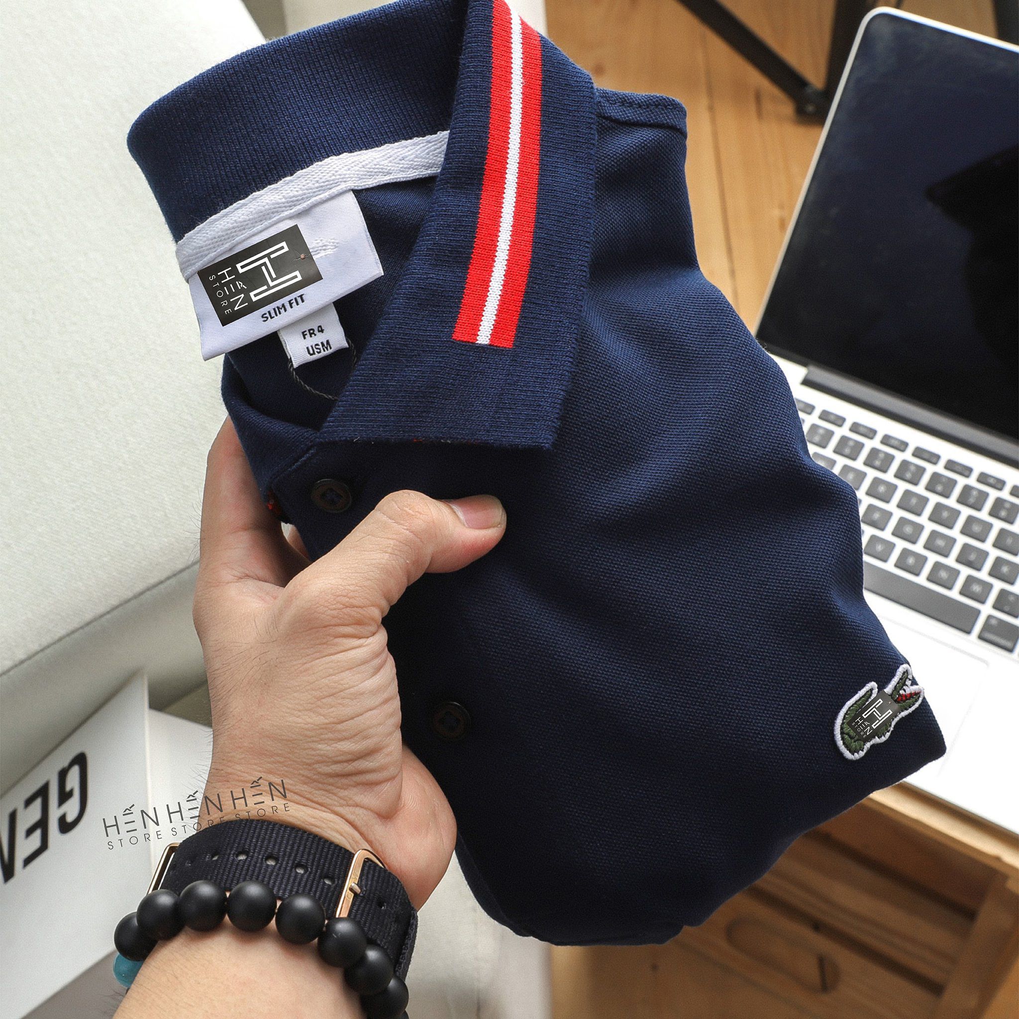 Áo polo Lacos.te viền cổ 4M new
