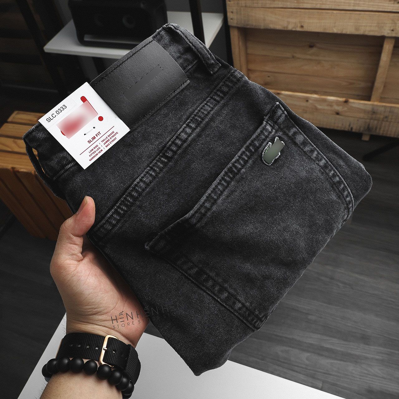 Quần short jean Lacos.te 4M