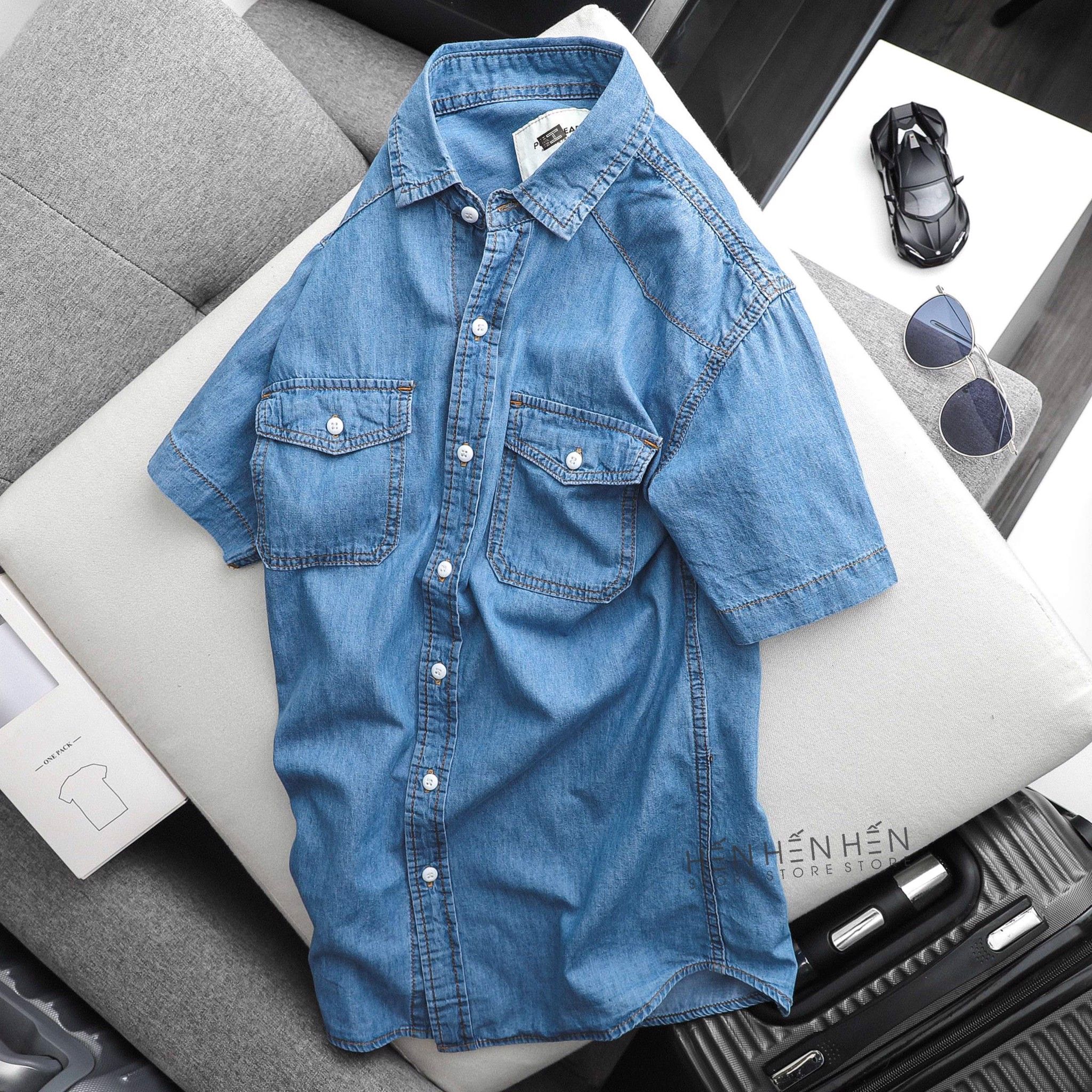 Áo denim ngắn tay PB 4M