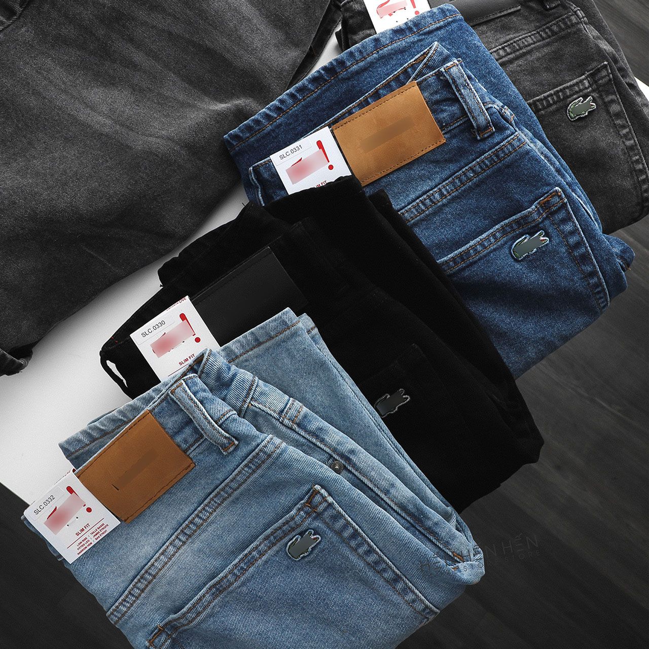 Quần short jean Lacos.te 4M