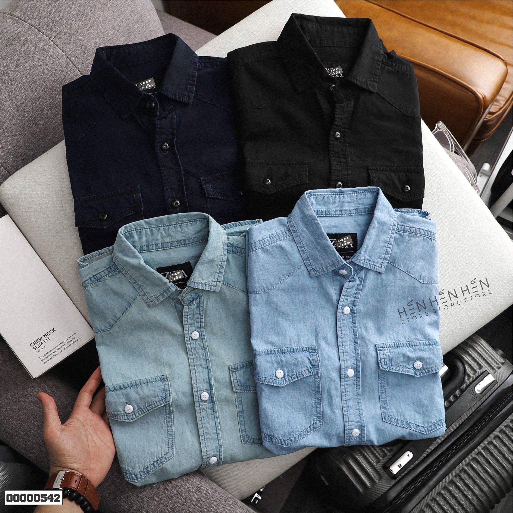 Áo denim ZR 2 túi 4M