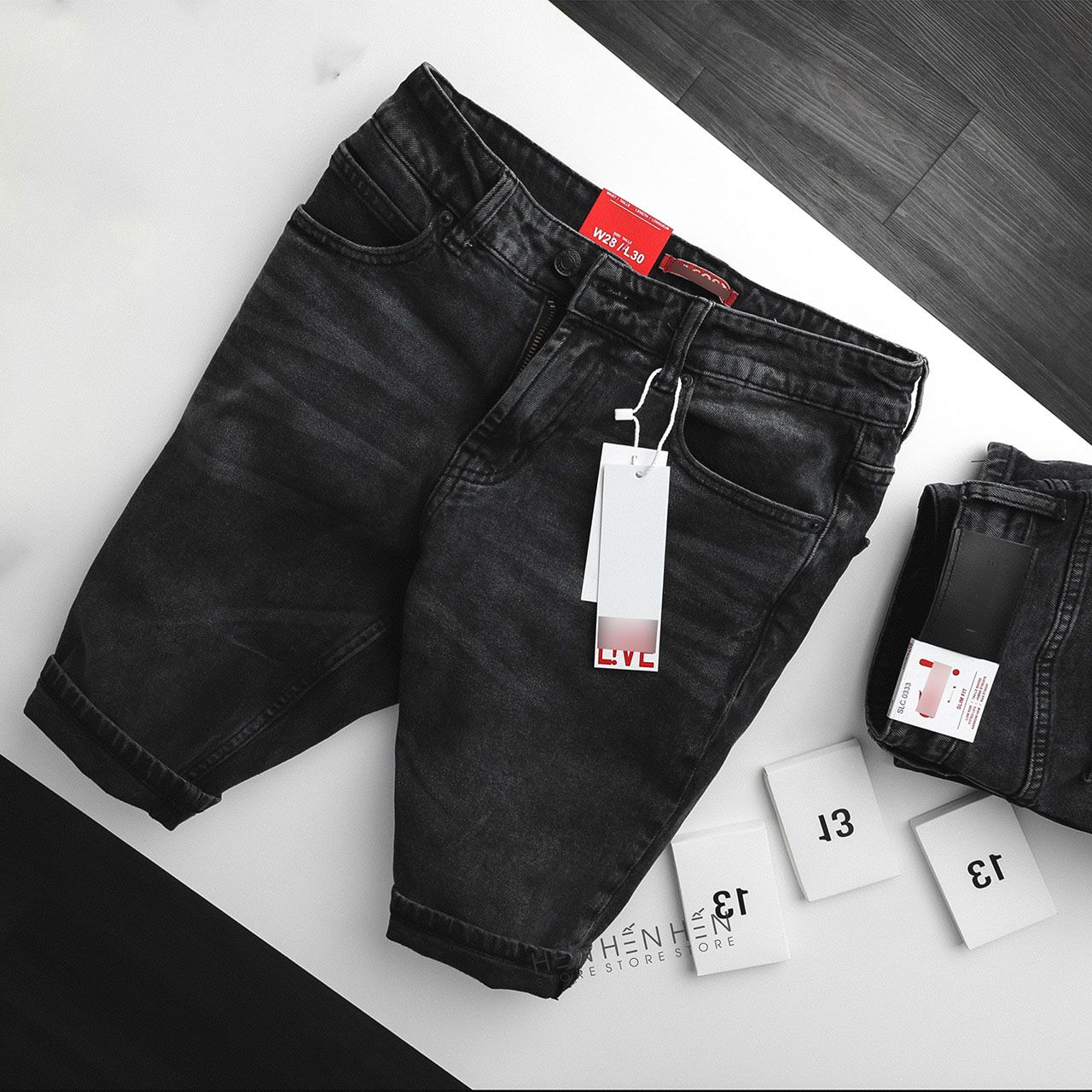 Quần short jean Lacos.te 4M