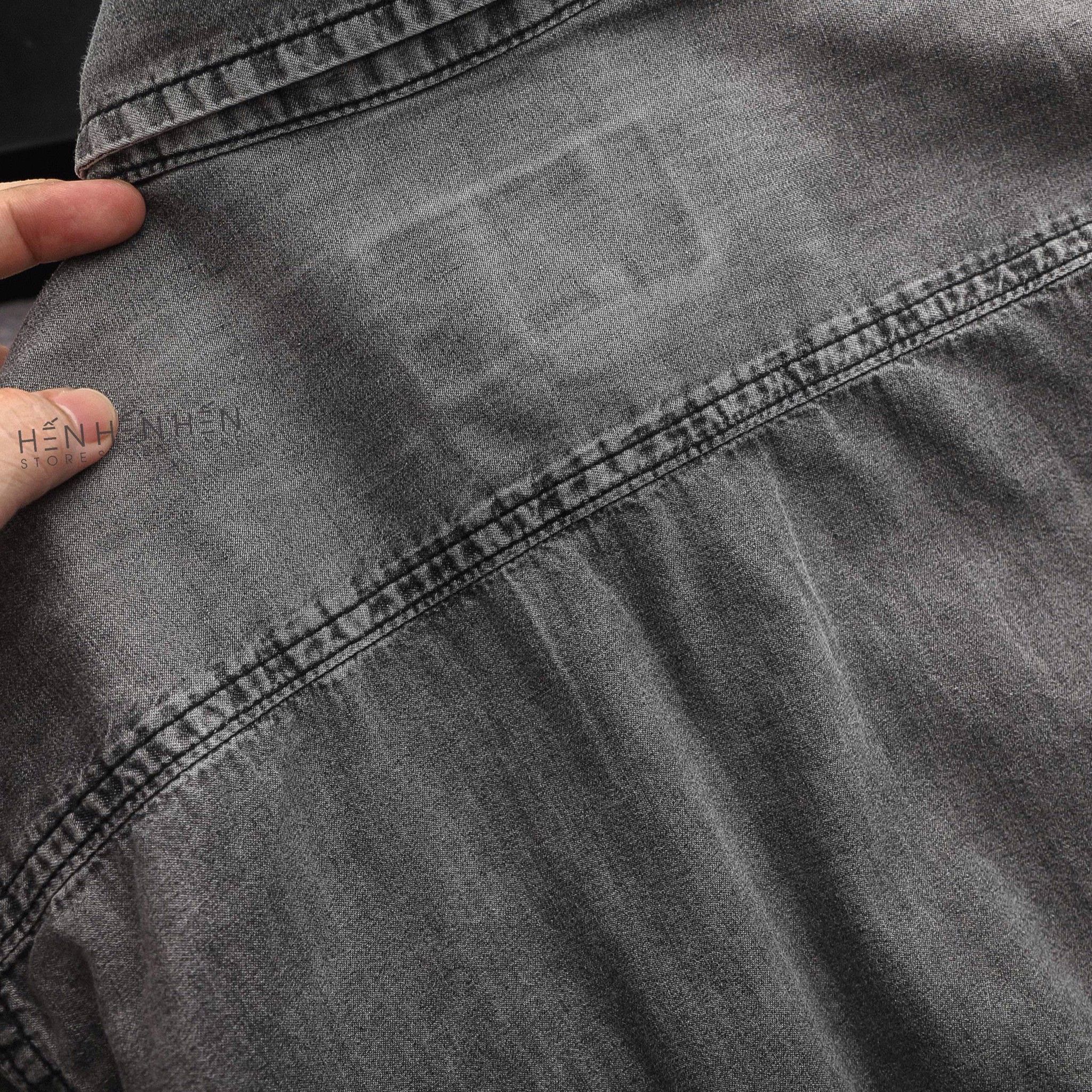 Áo denim ngắn tay PB 4M