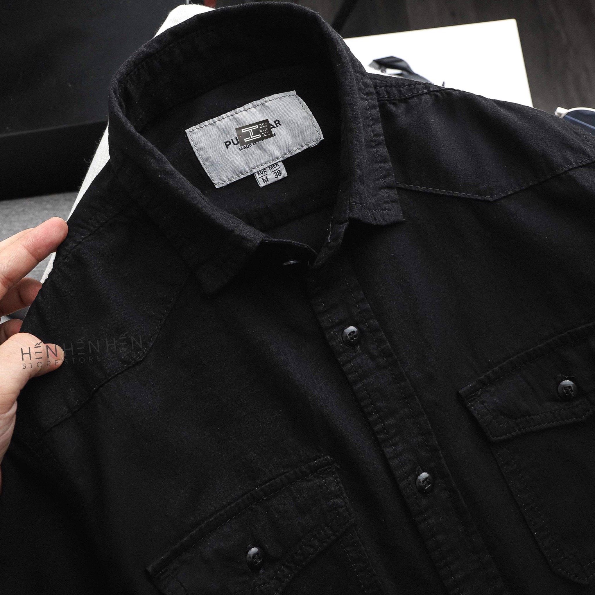 Áo denim ngắn tay PB 4M
