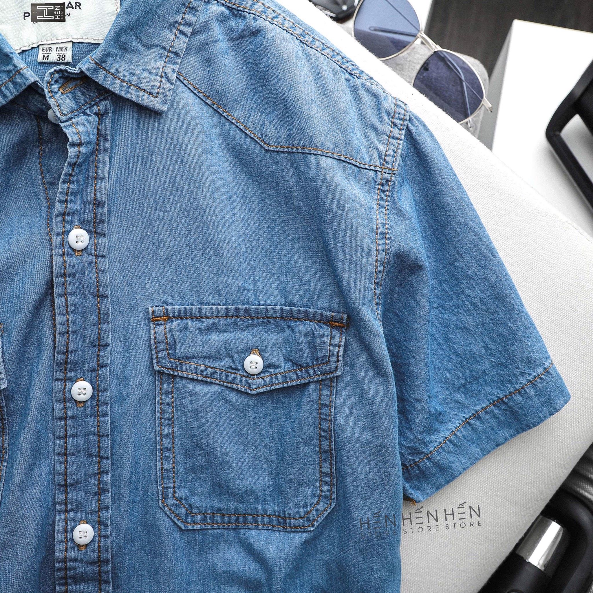 Áo denim ngắn tay PB 4M