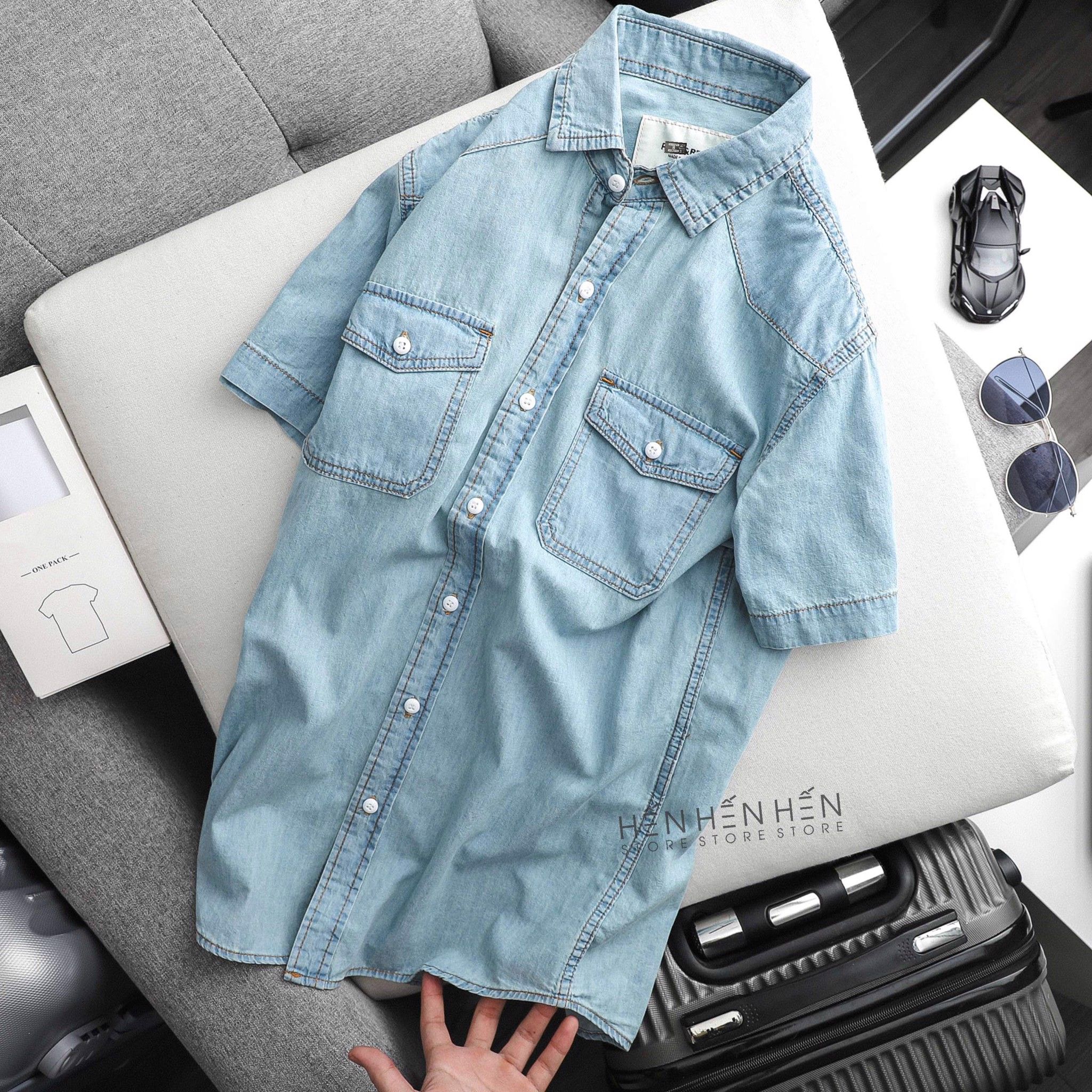 Áo denim ngắn tay PB 4M