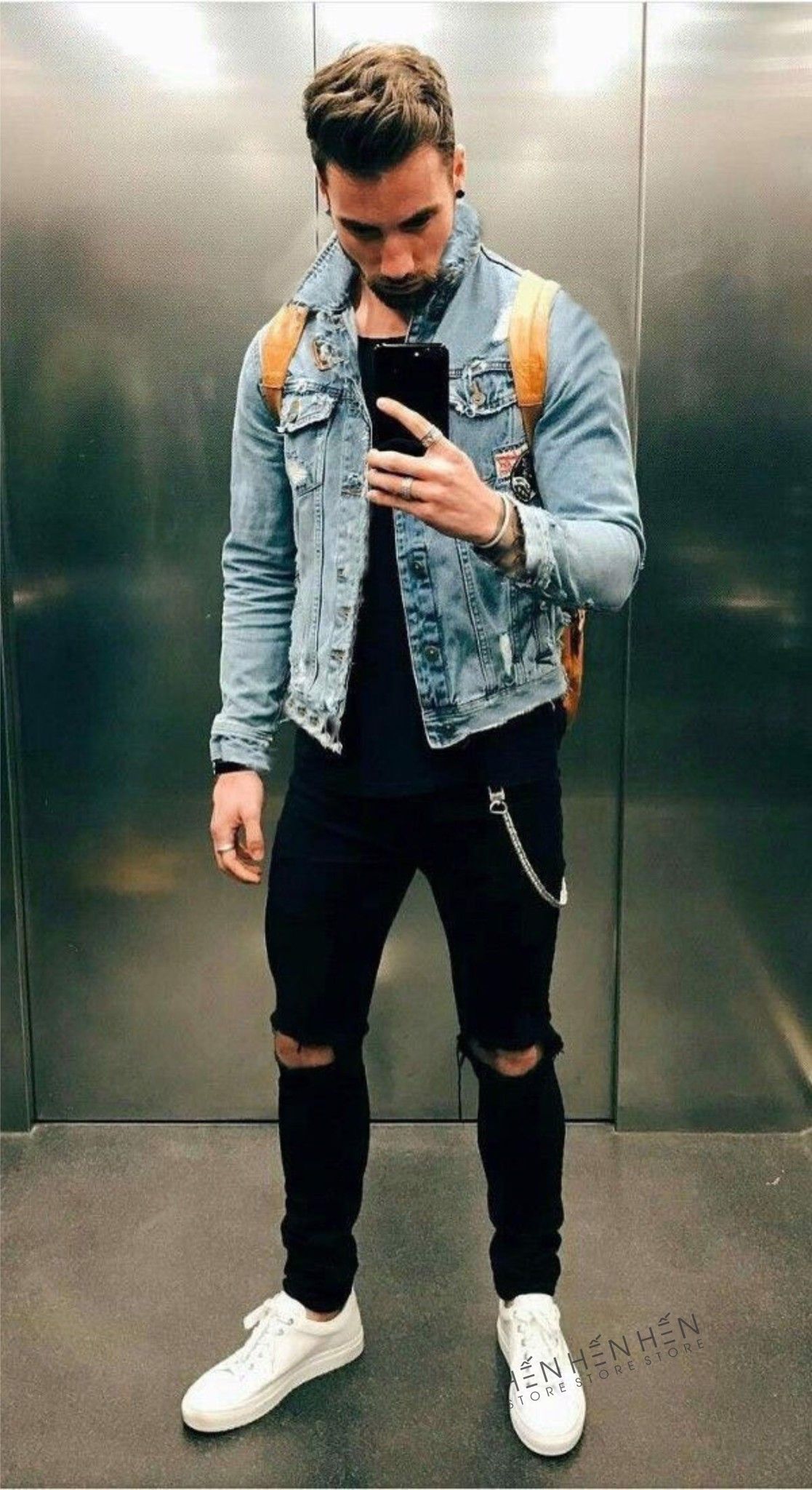 Áo khoác jean Za.ra rách 2M new