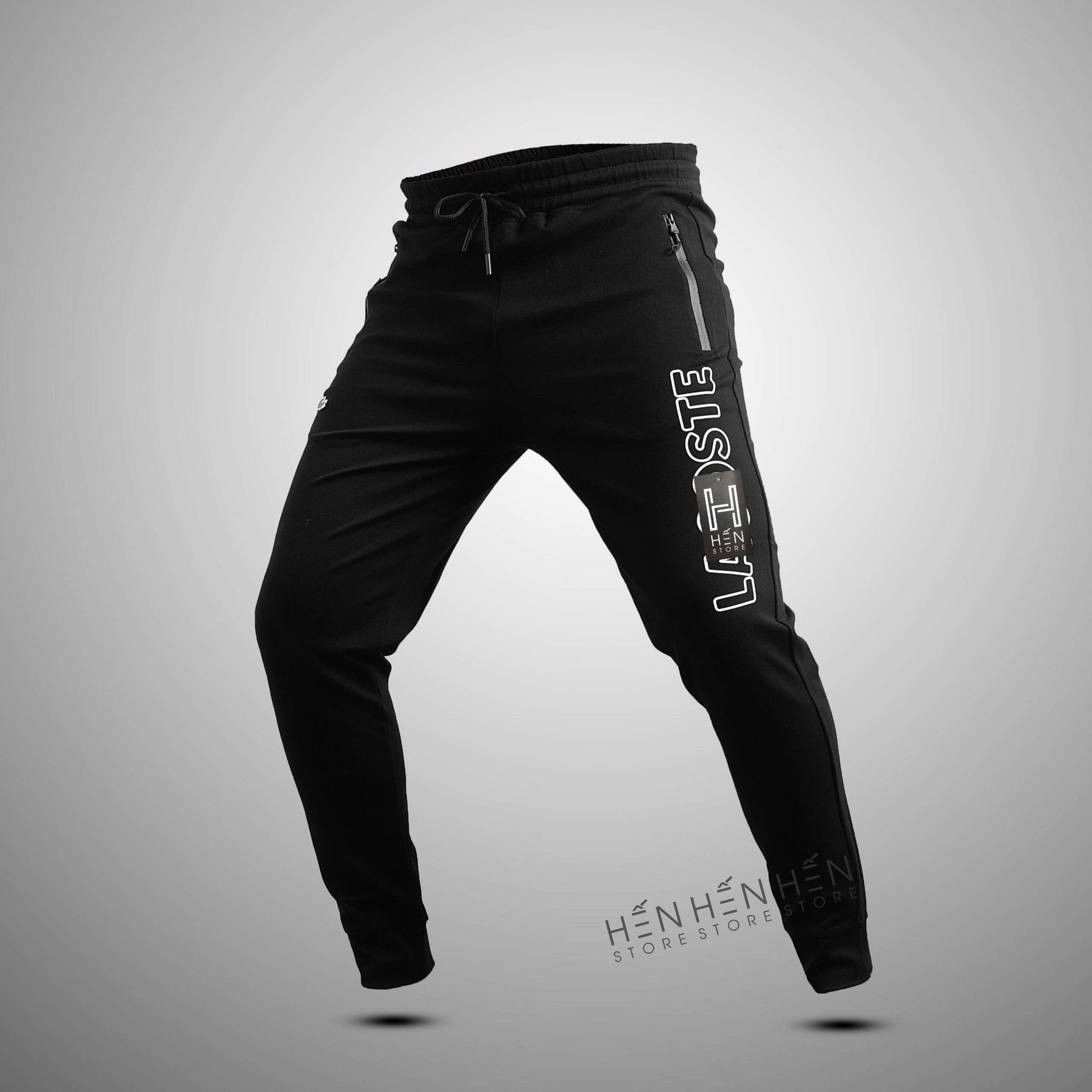 Quần jogger thun LC đen chữ to