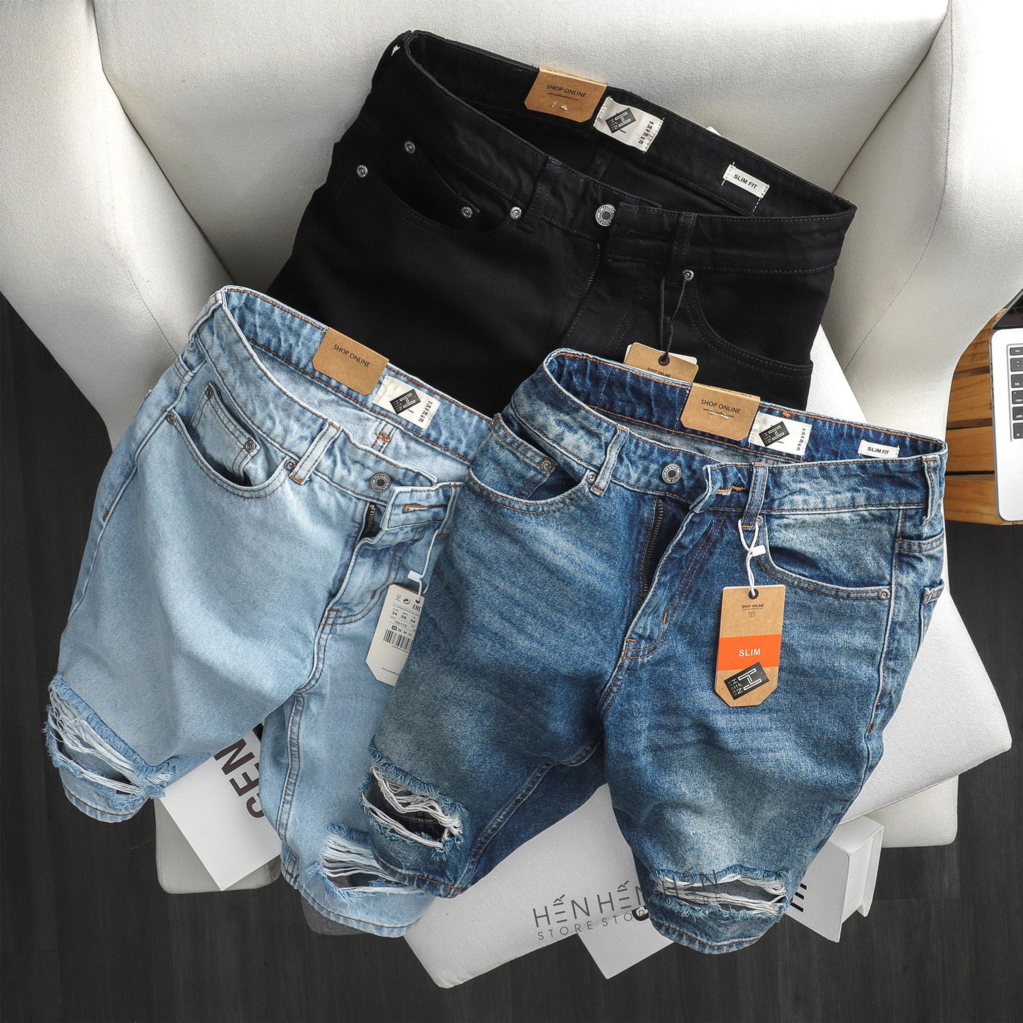 Quần short jean PB 3M new