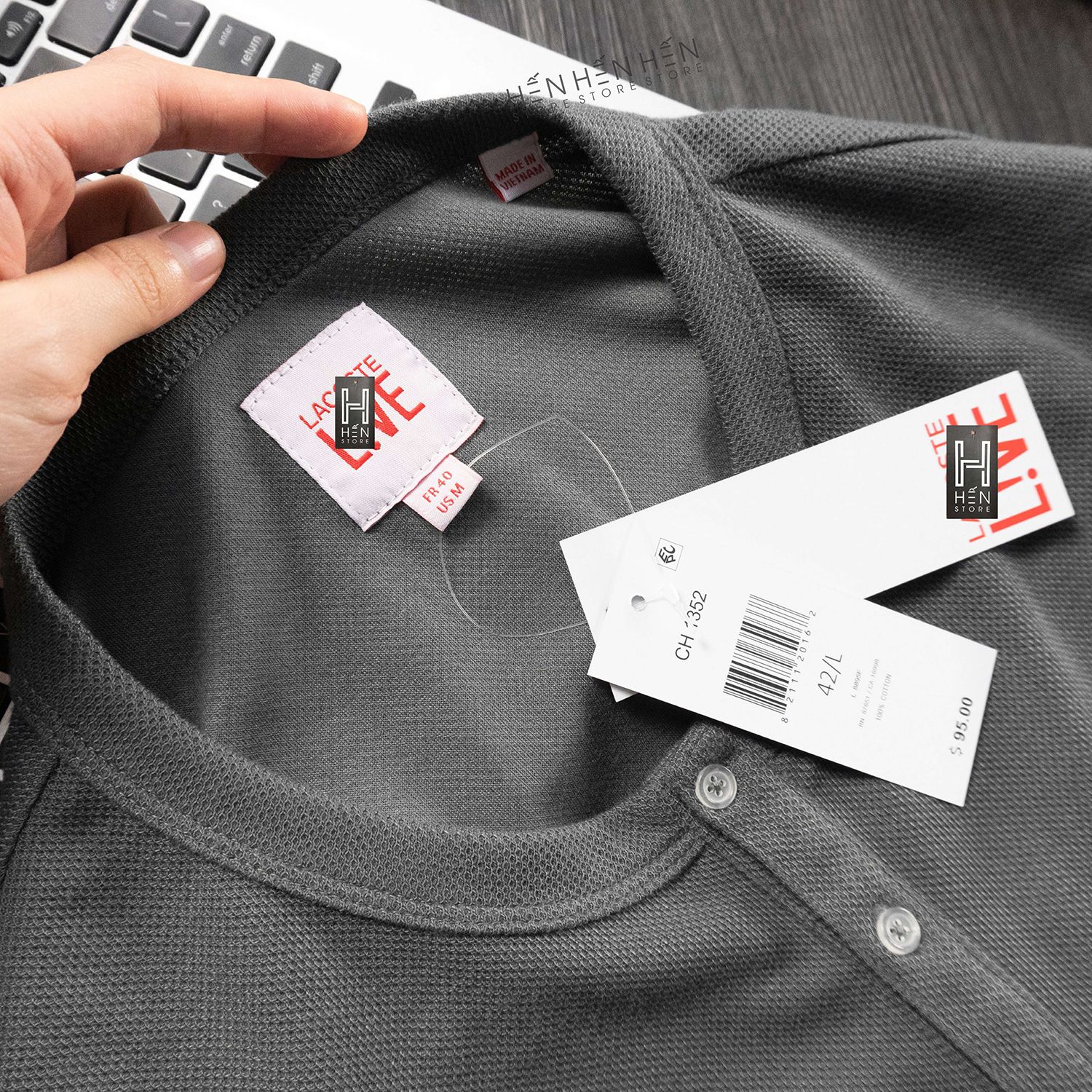 Áo henley Lcs pique 6M