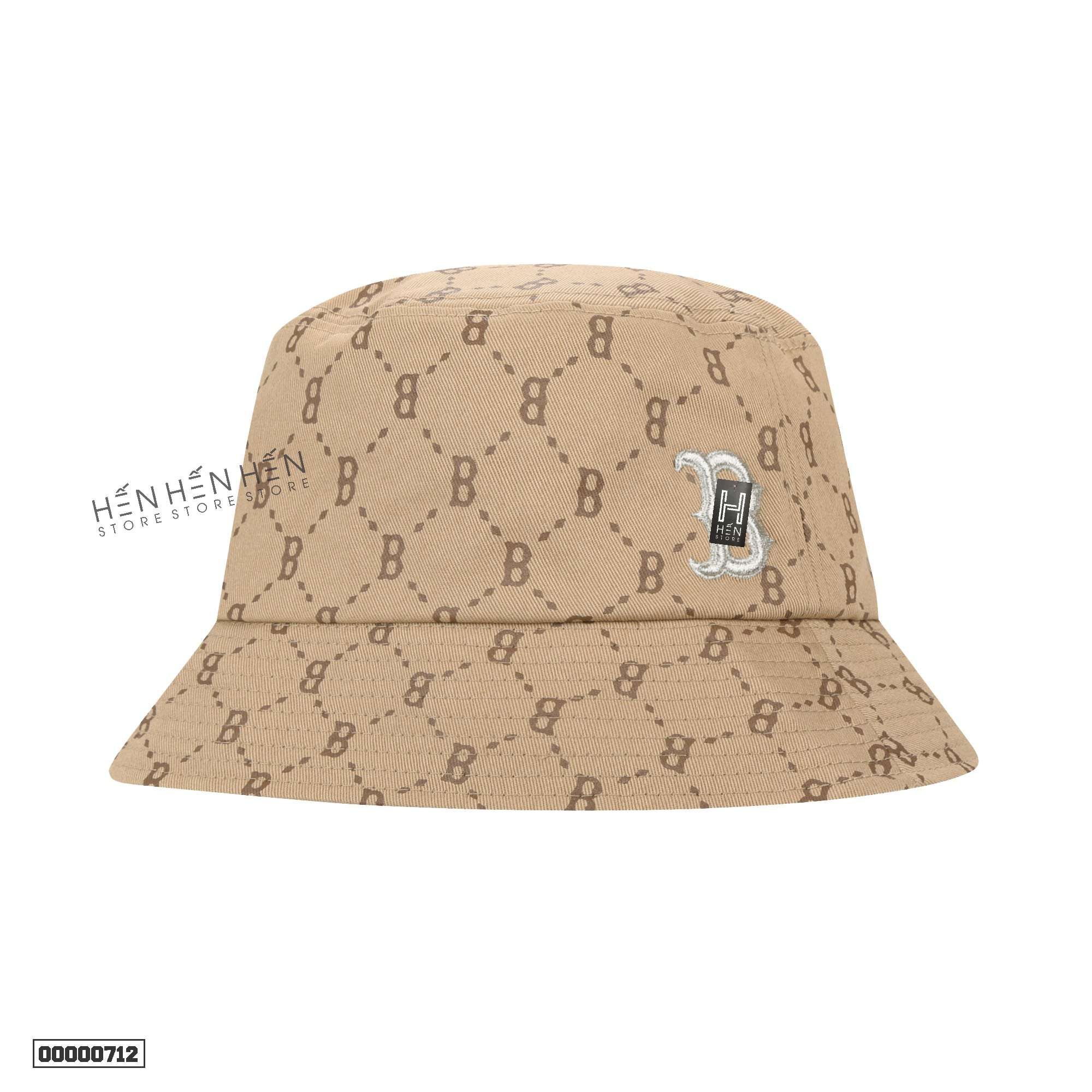 Nón bucket mono MLB nâu chữ B - 00000712
