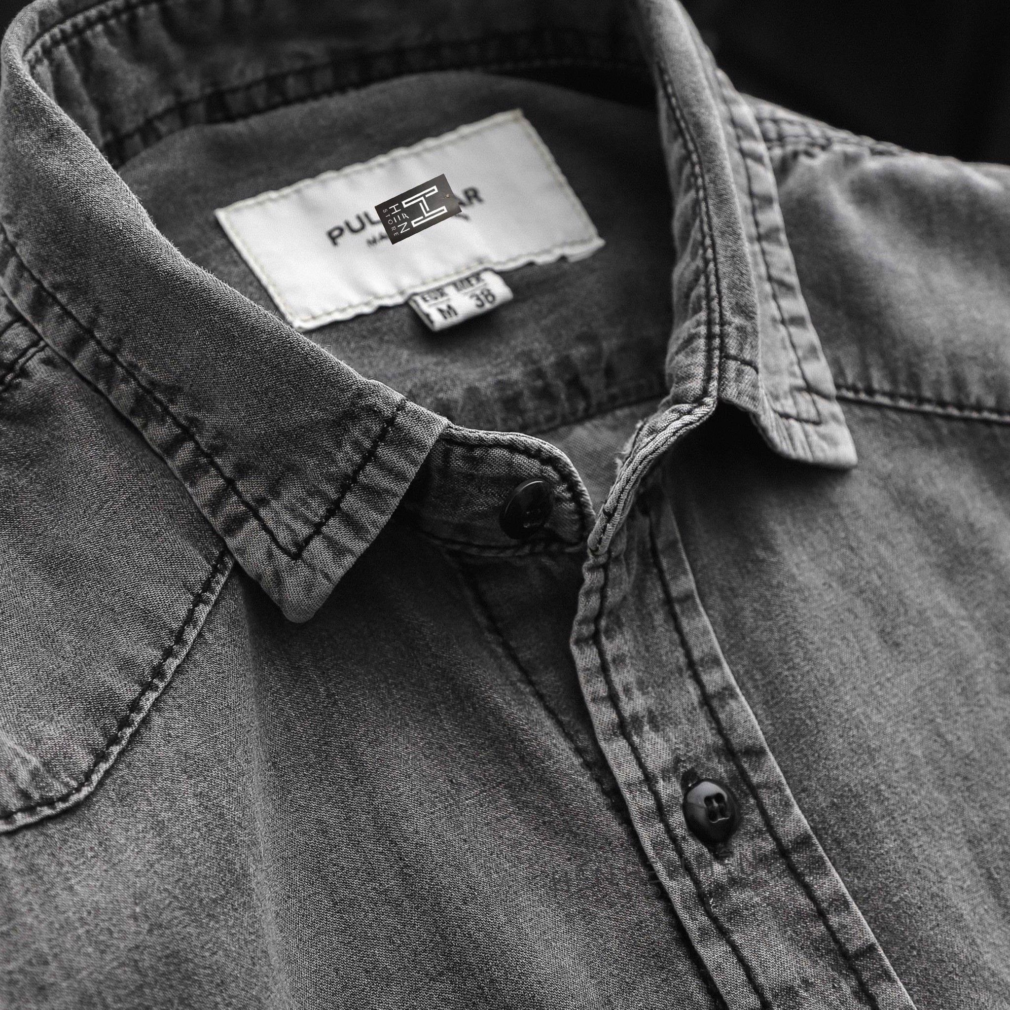 Áo denim ngắn tay PB 4M