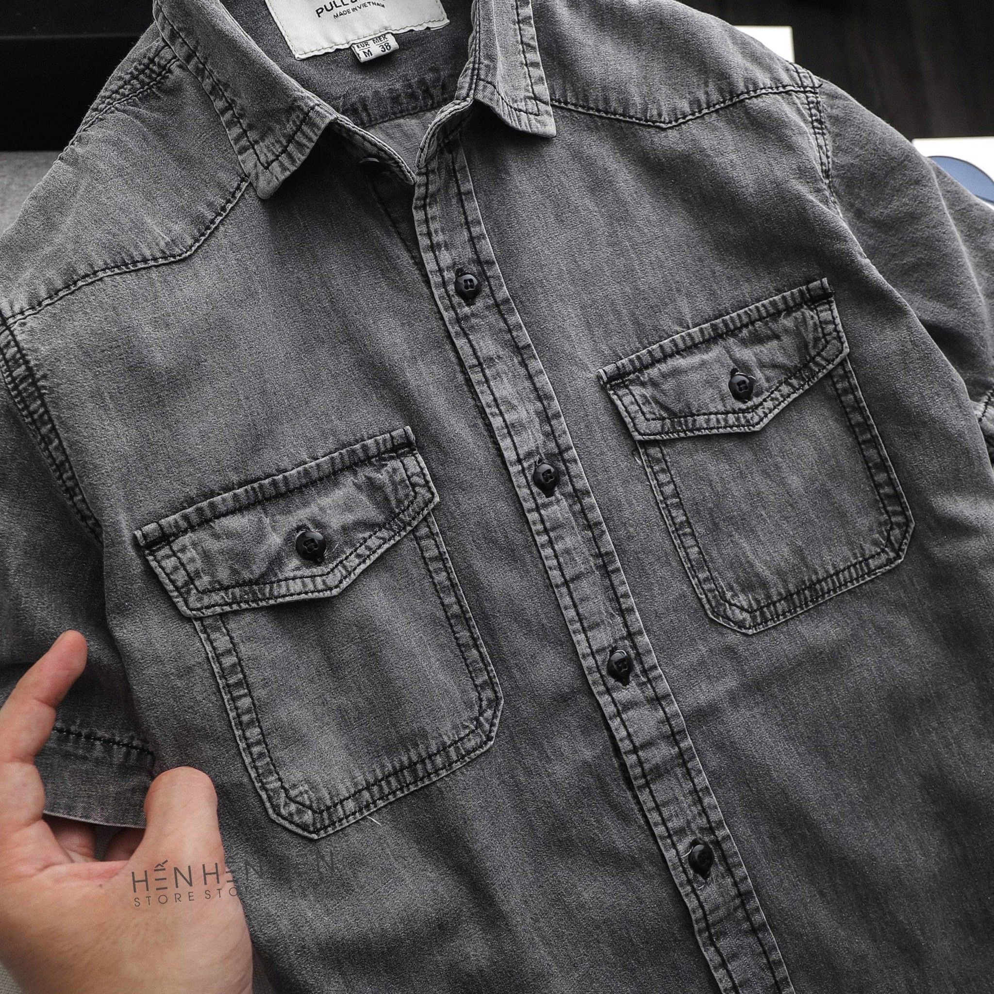 Áo denim ngắn tay PB 4M